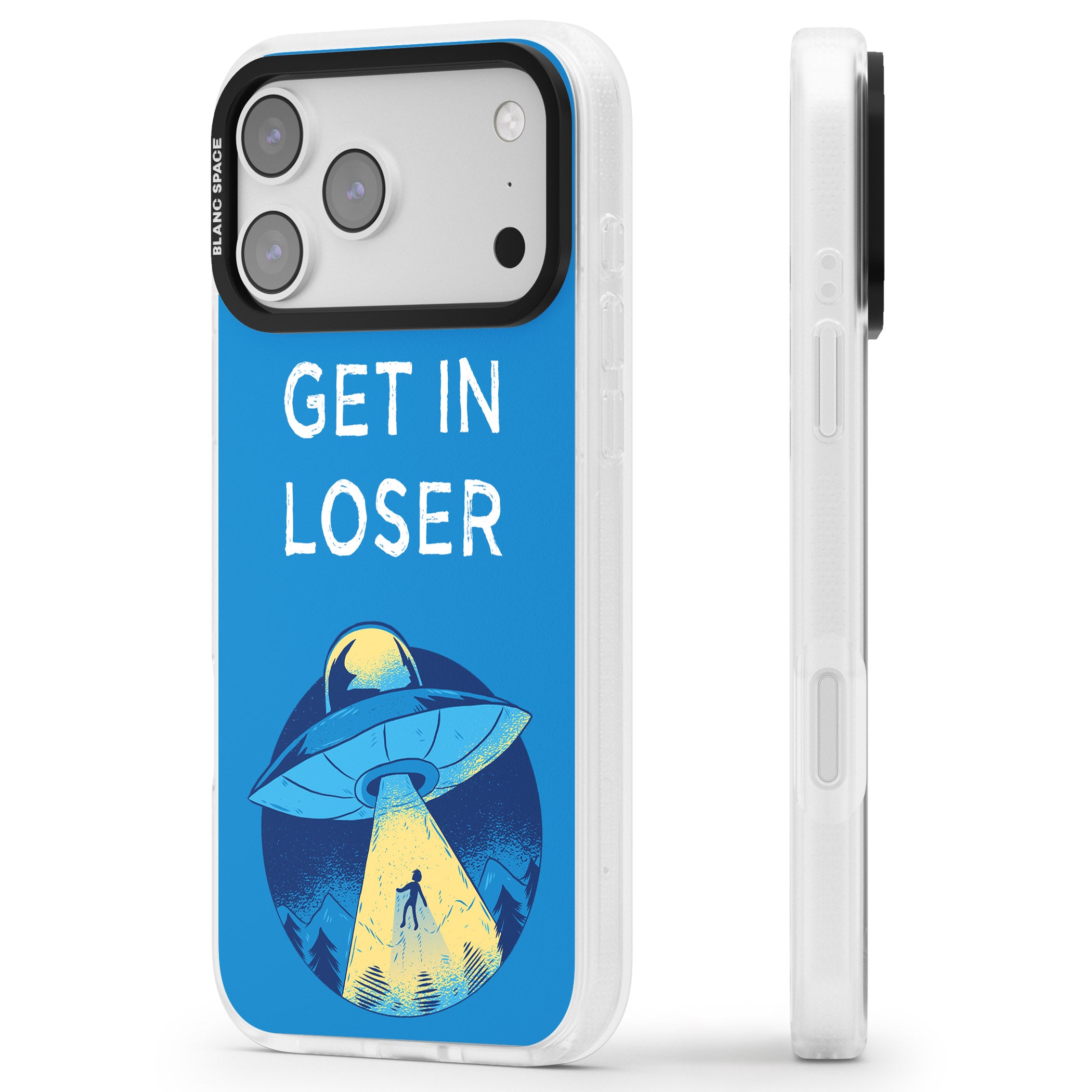 Get In Loser Ufo iPhone 17 Pro Impact Air Clear Phone Case Side Profile