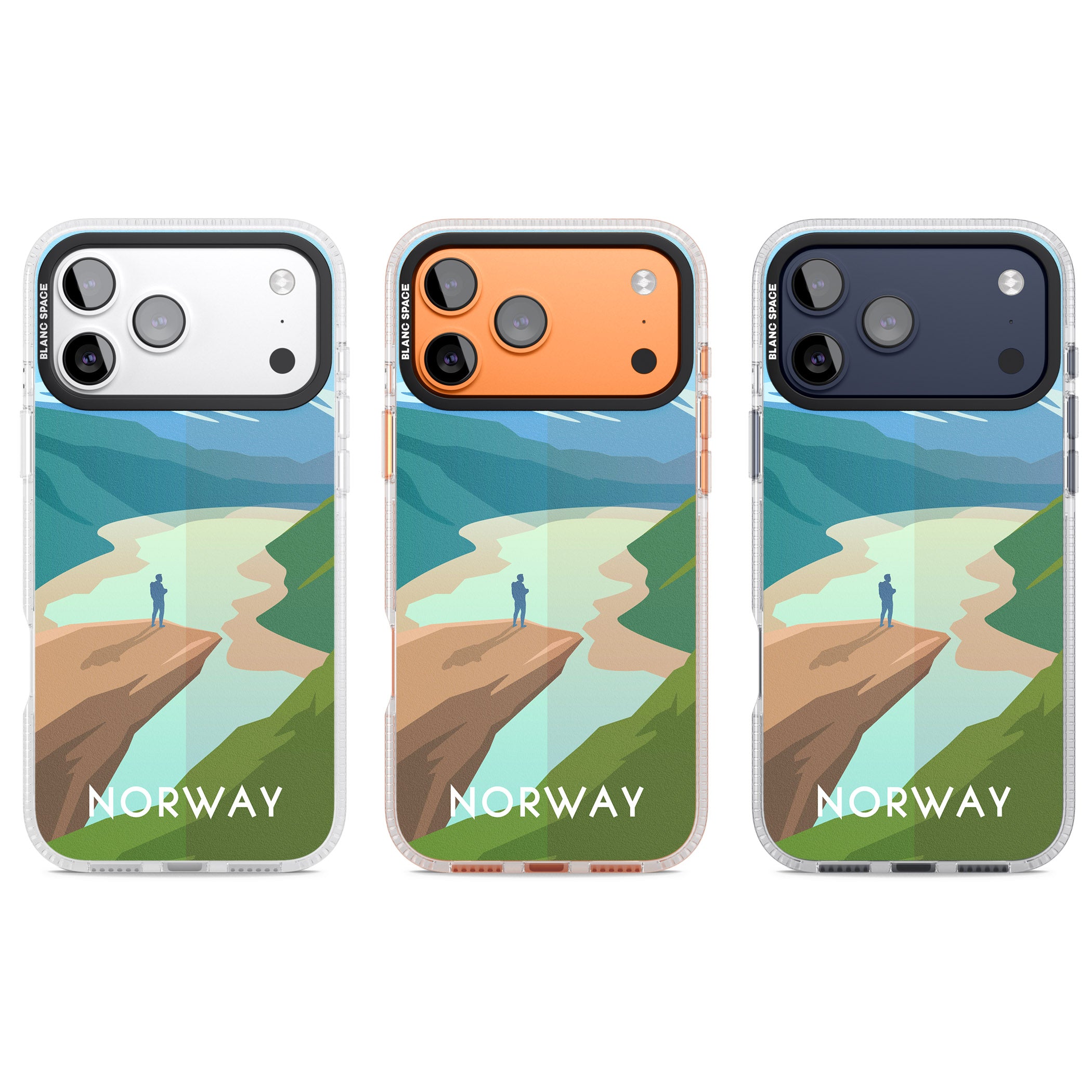 Vintage Travel Poster Norway iPhone 17 Pro Impact Air Clear Phone Case APT Impact Protection