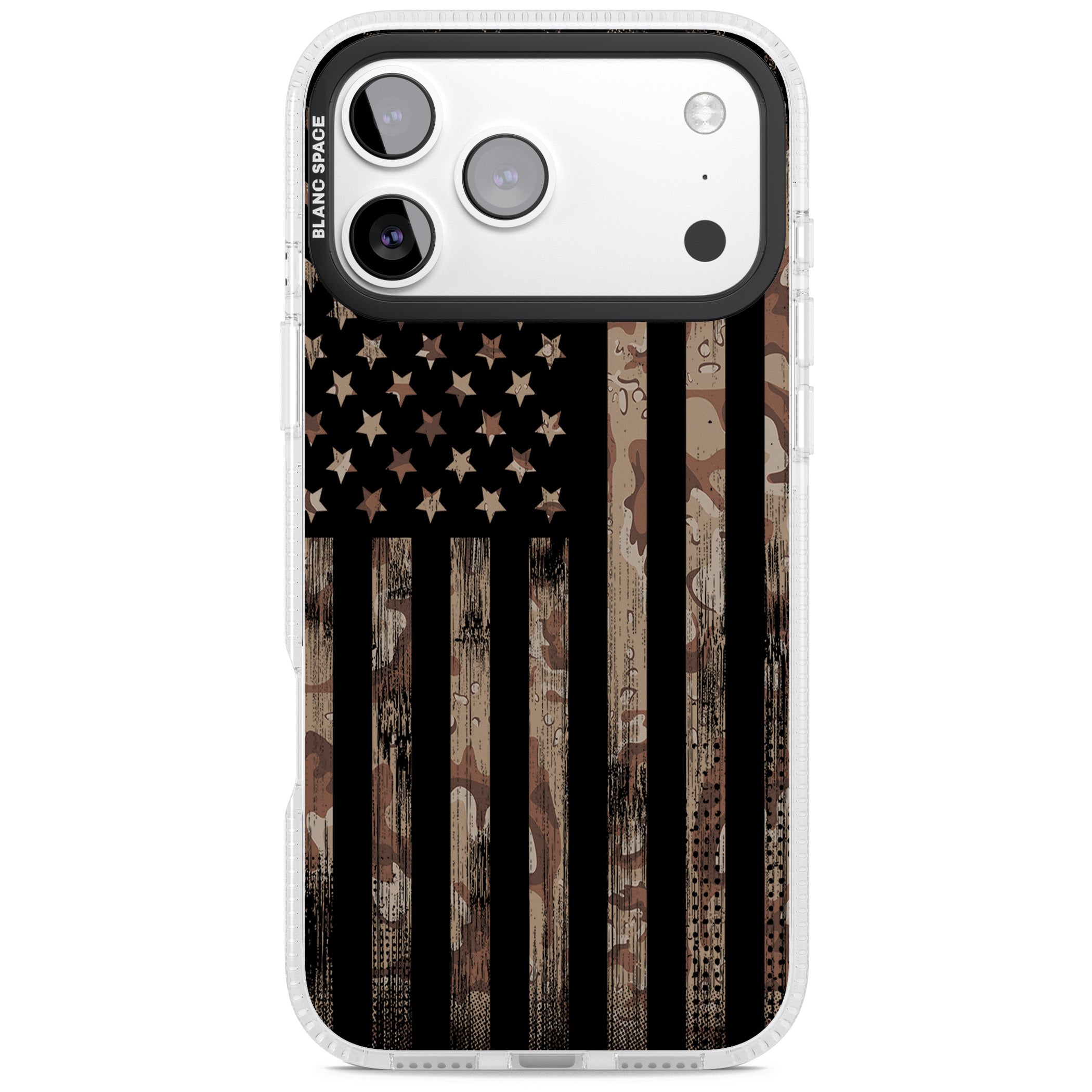 Desert Camo Us Flag iPhone 17 Pro Impact Air Clear Phone Case