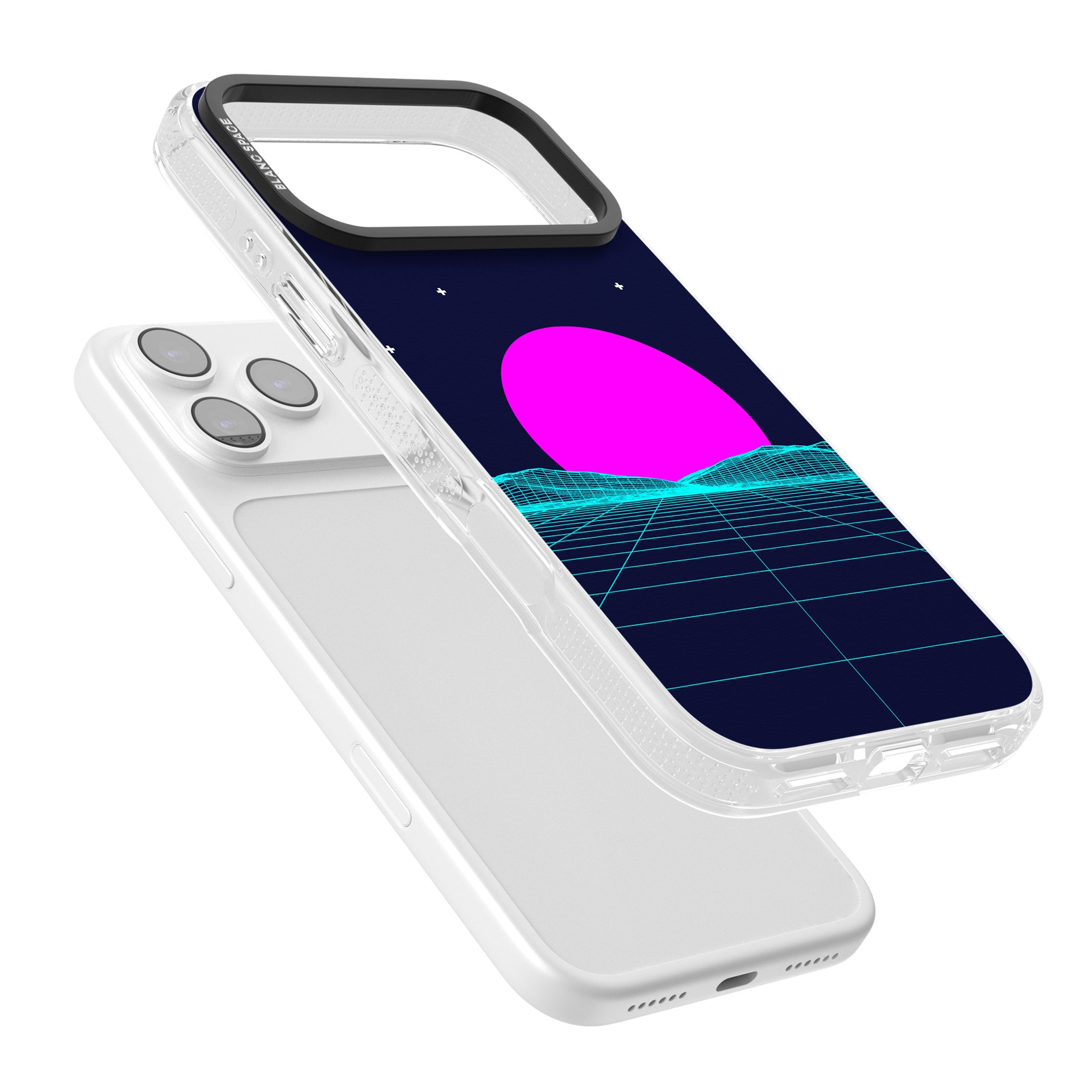 Miami Sunset Vaporwave iPhone 17 Pro Impact Air Clear Phone Case Colours