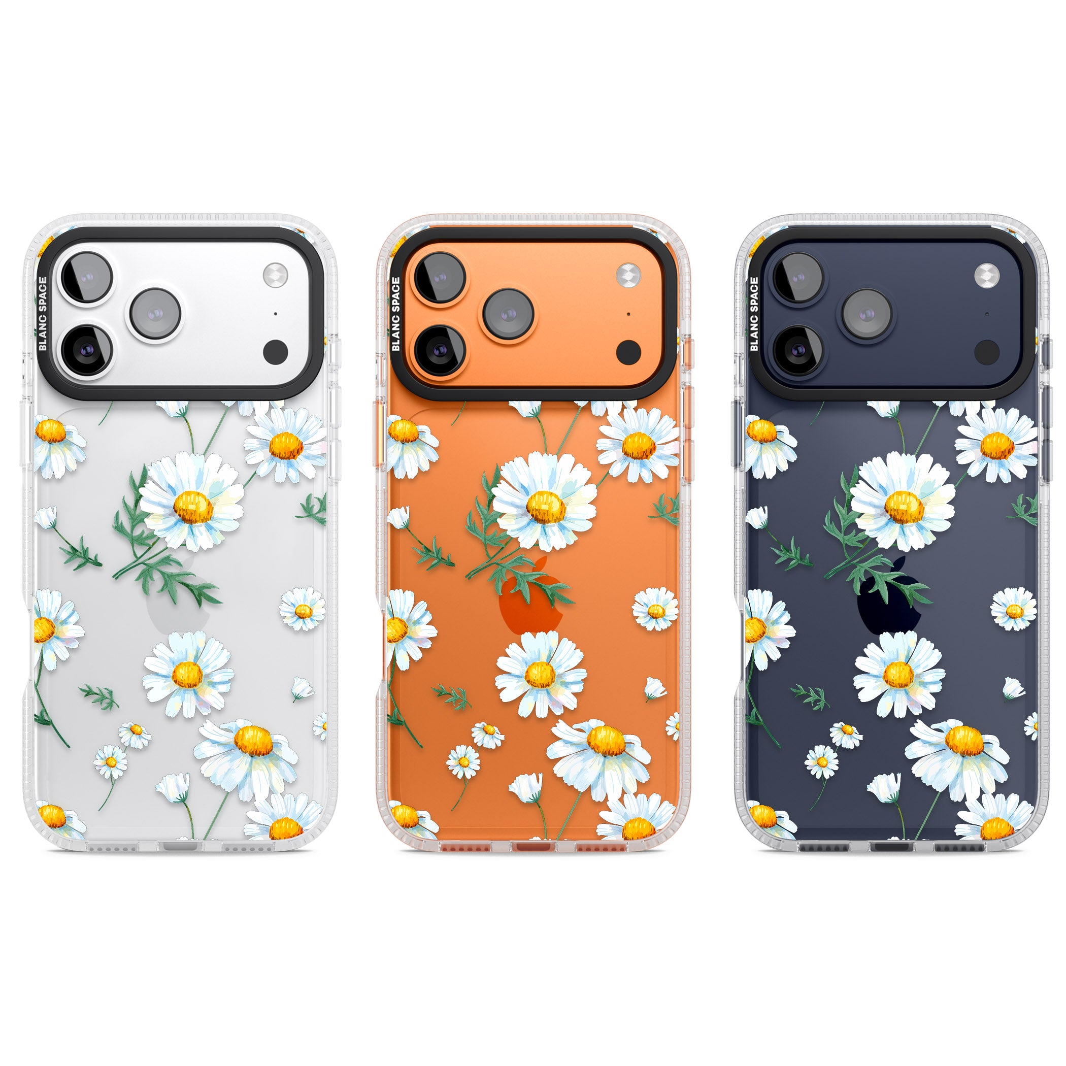 Vintage Painted Daisies iPhone 17 Pro Impact Air Clear Phone Case APT Impact Protection