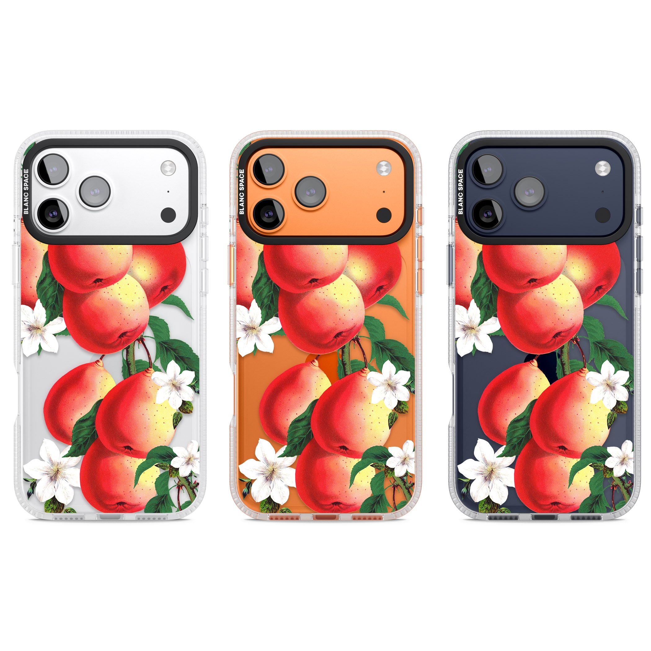 Vintage Painted Peaches iPhone 17 Pro Impact Air Clear Phone Case APT Impact Protection