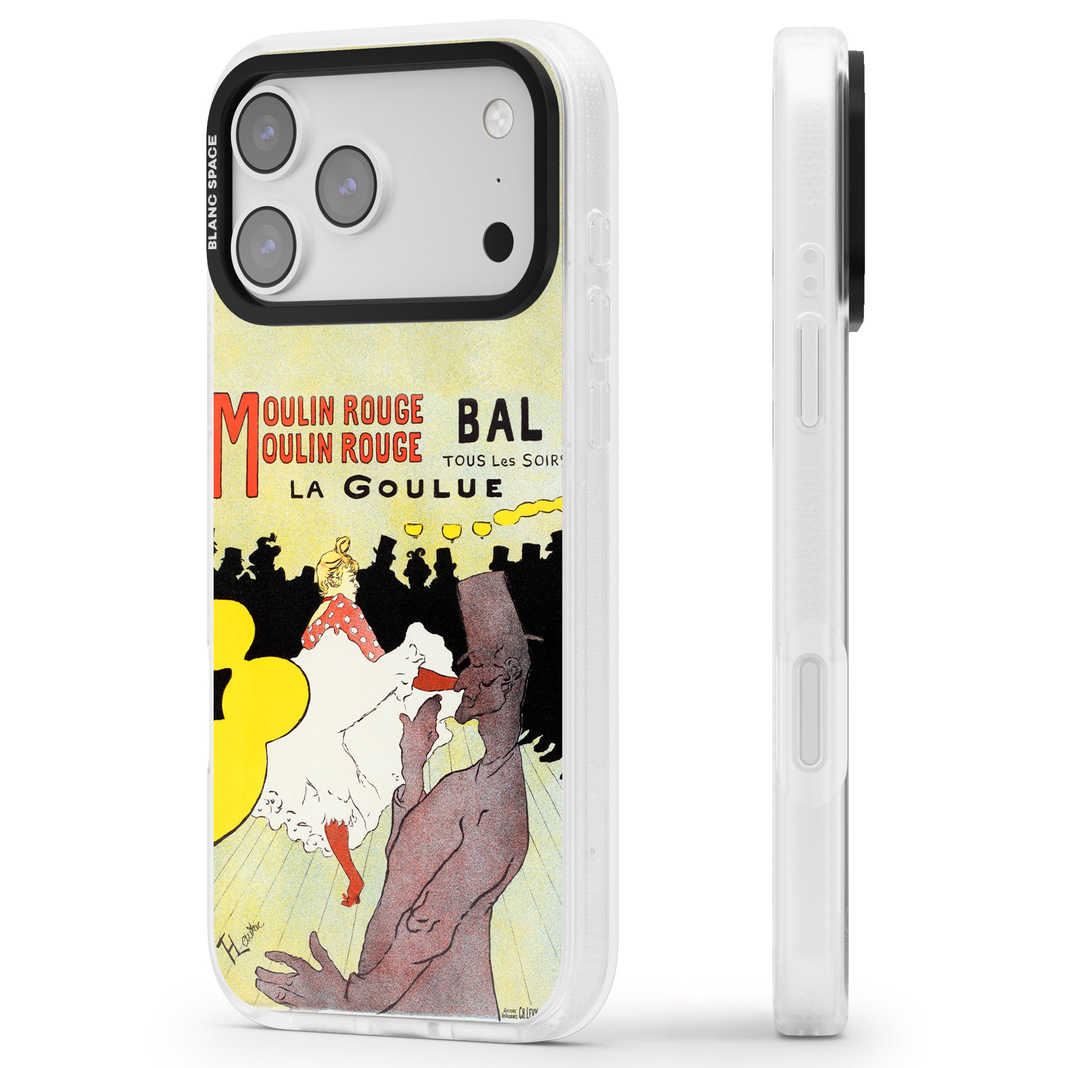 Moulin Rouge Poster iPhone 17 Pro Impact Air Clear Phone Case Side Profile
