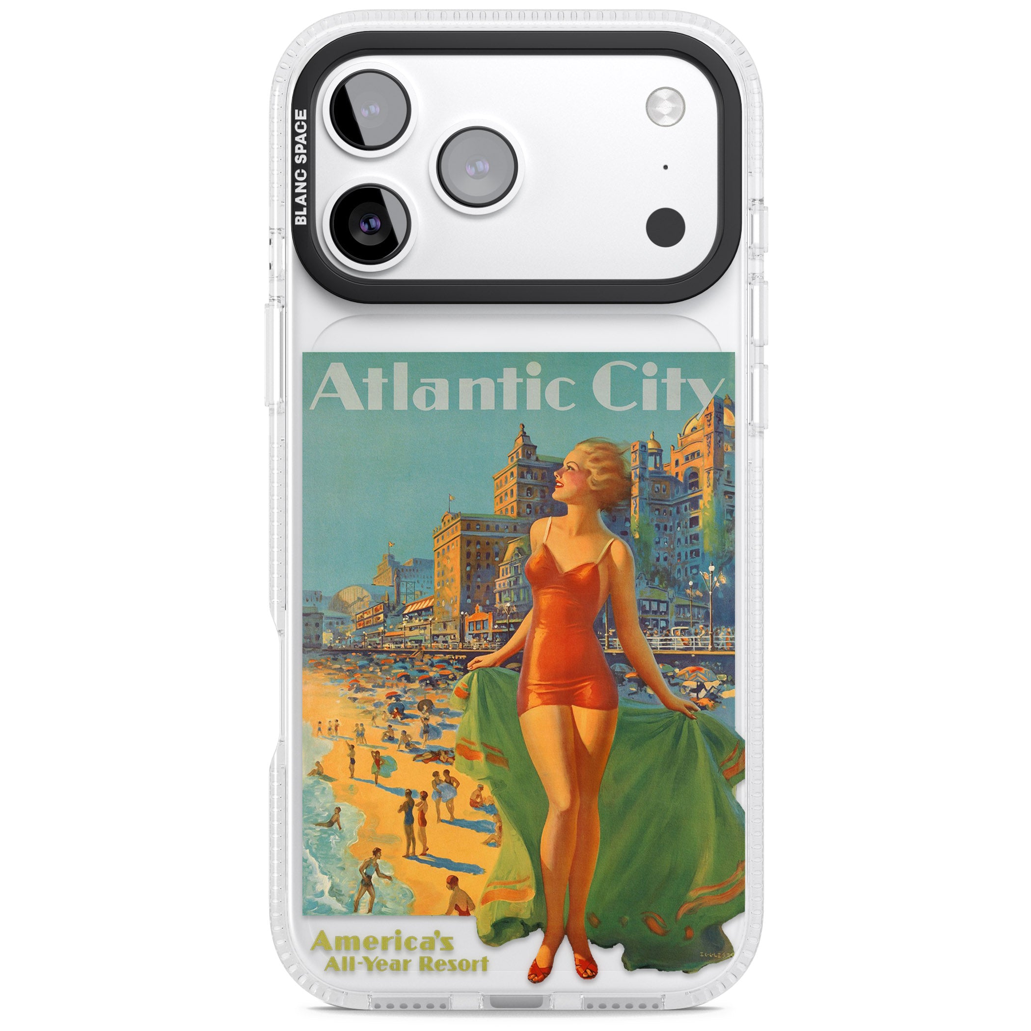 Atlantic City Vacation Poster iPhone 17 Pro Impact Air Clear Phone Case