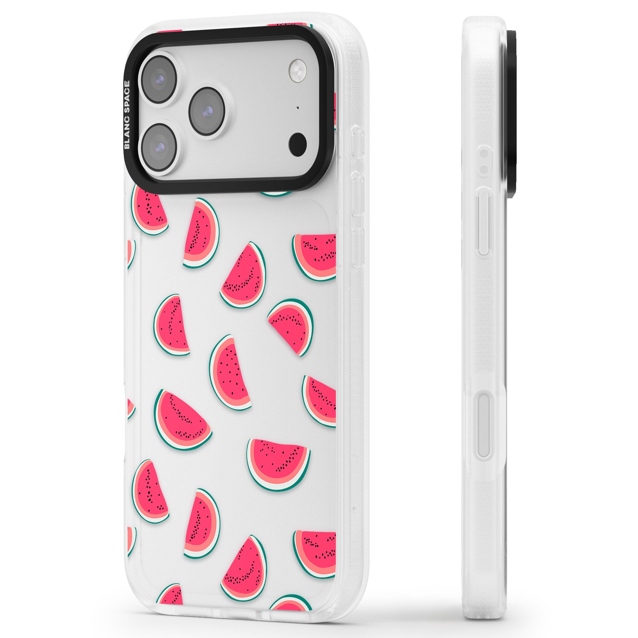Watermelon Slices iPhone 17 Pro Impact Air Clear Phone Case Side Profile