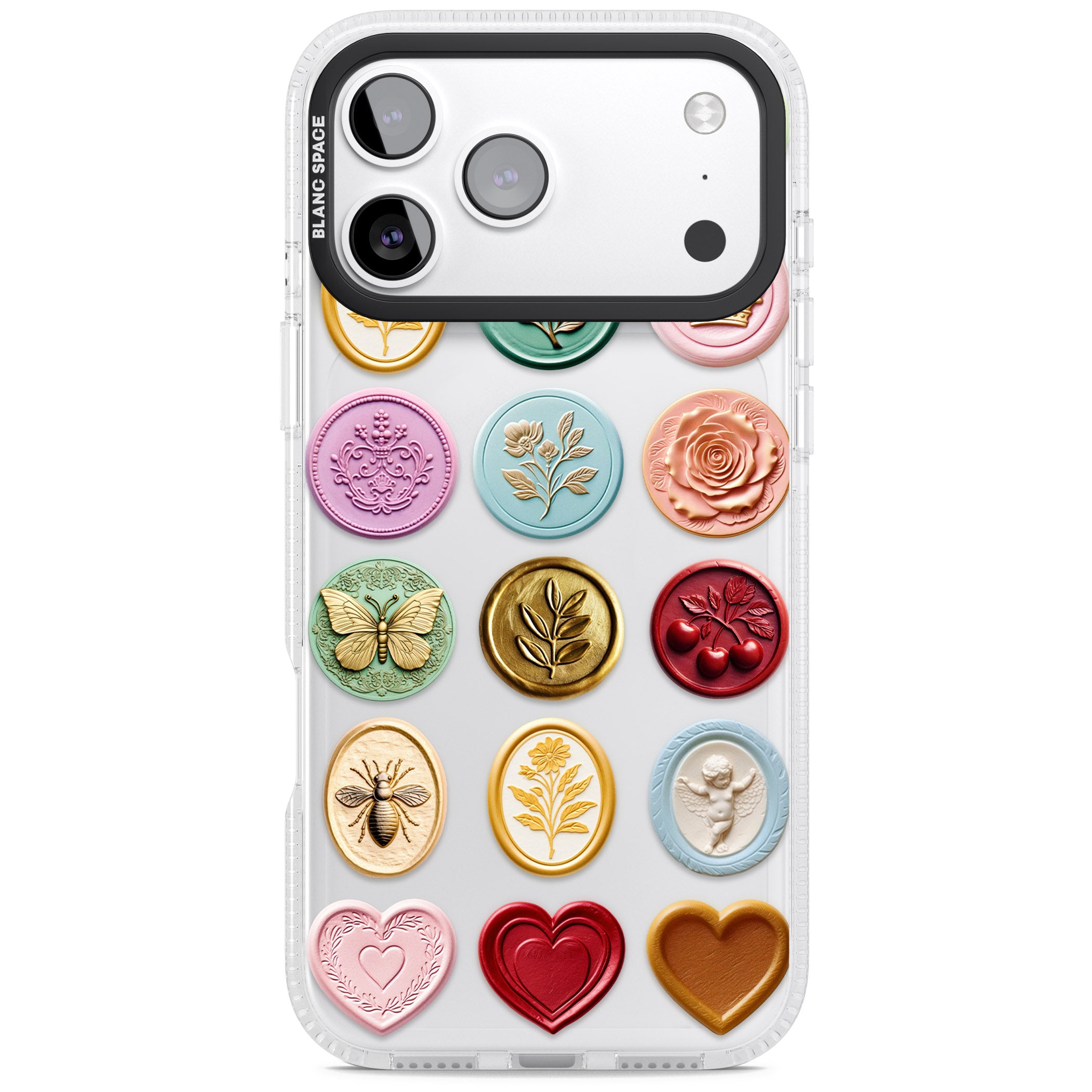 Vintage Wax Seal Pattern iPhone 17 Pro Impact Air Clear Phone Case