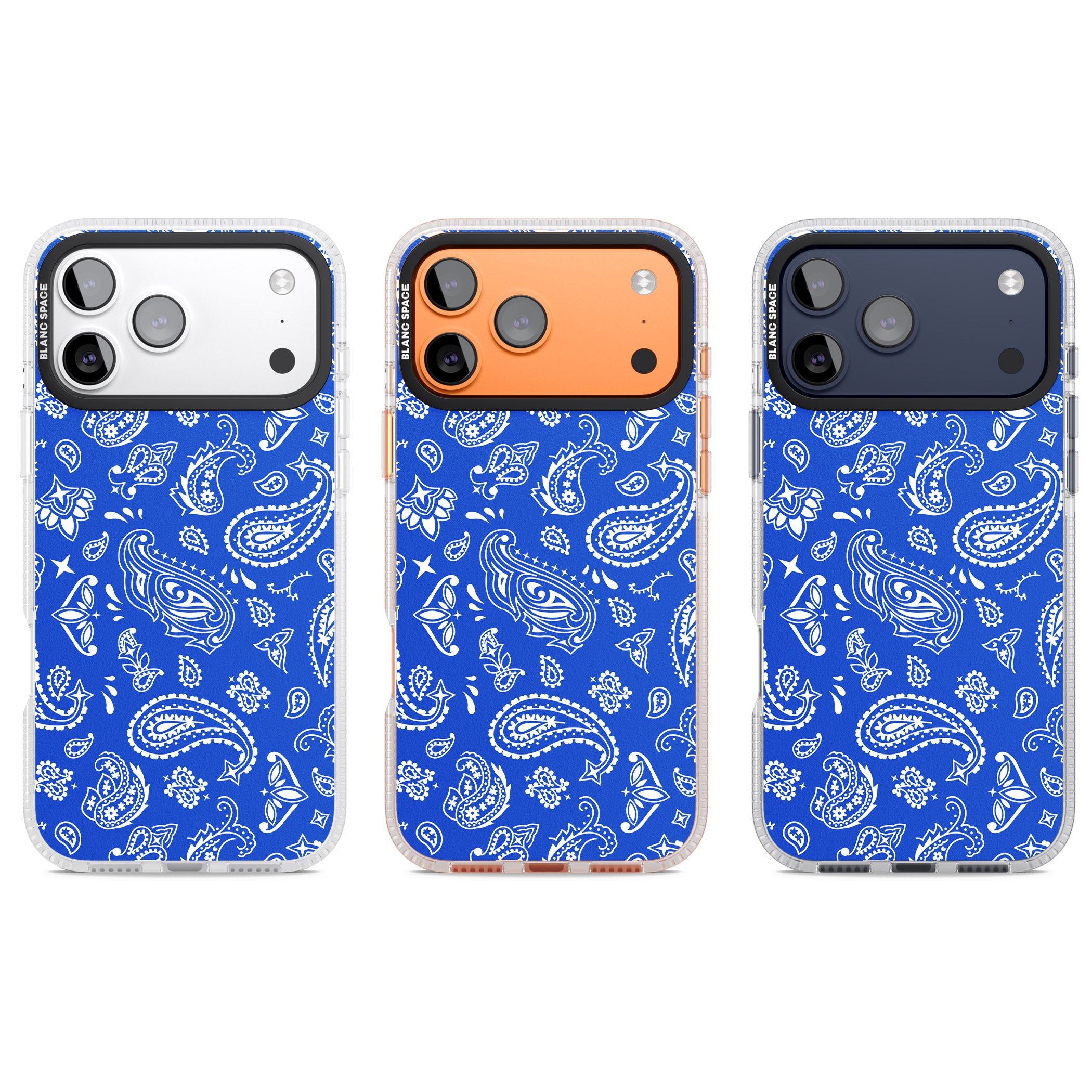 Blue Bandana iPhone 17 Pro Impact Air Clear Phone Case APT Impact Protection