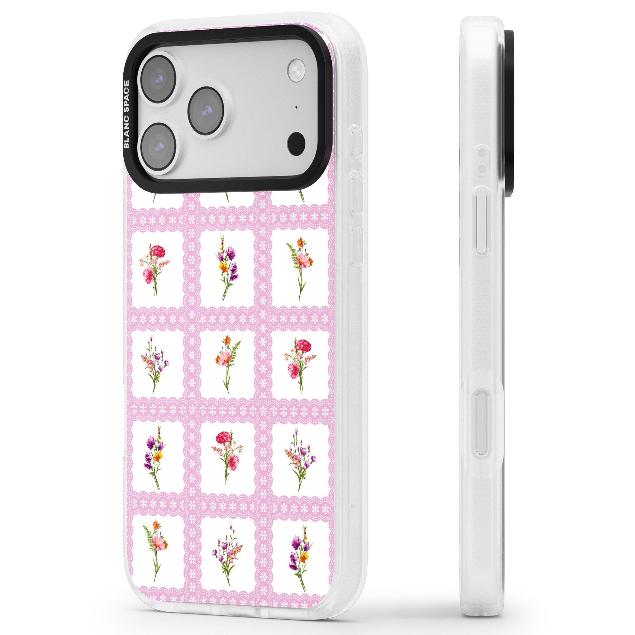 Wildflower Windows iPhone 17 Pro Impact Air Clear Phone Case Side Profile