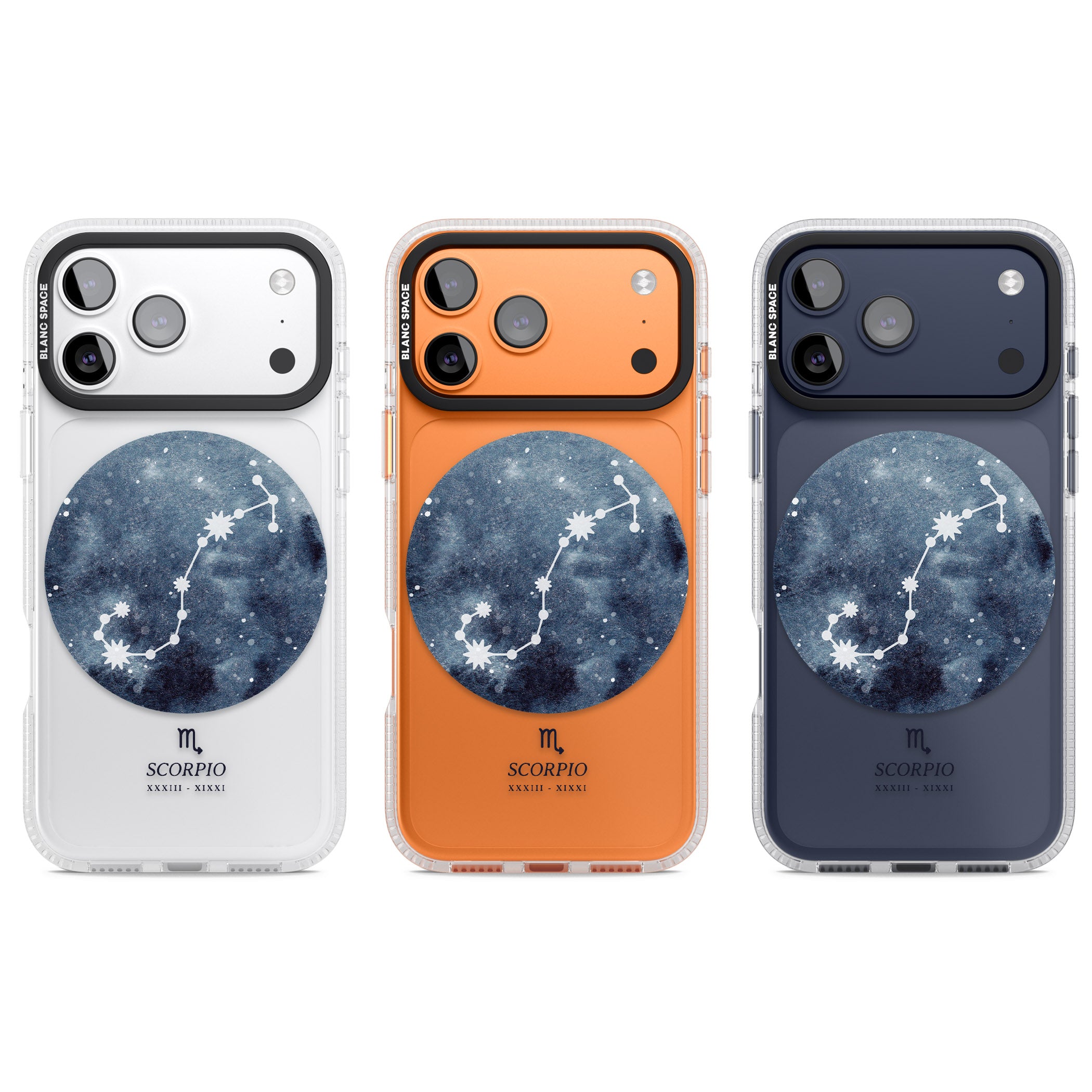 Scorpio Zodiac Blue iPhone 17 Pro Impact Air Clear Phone Case APT Impact Protection