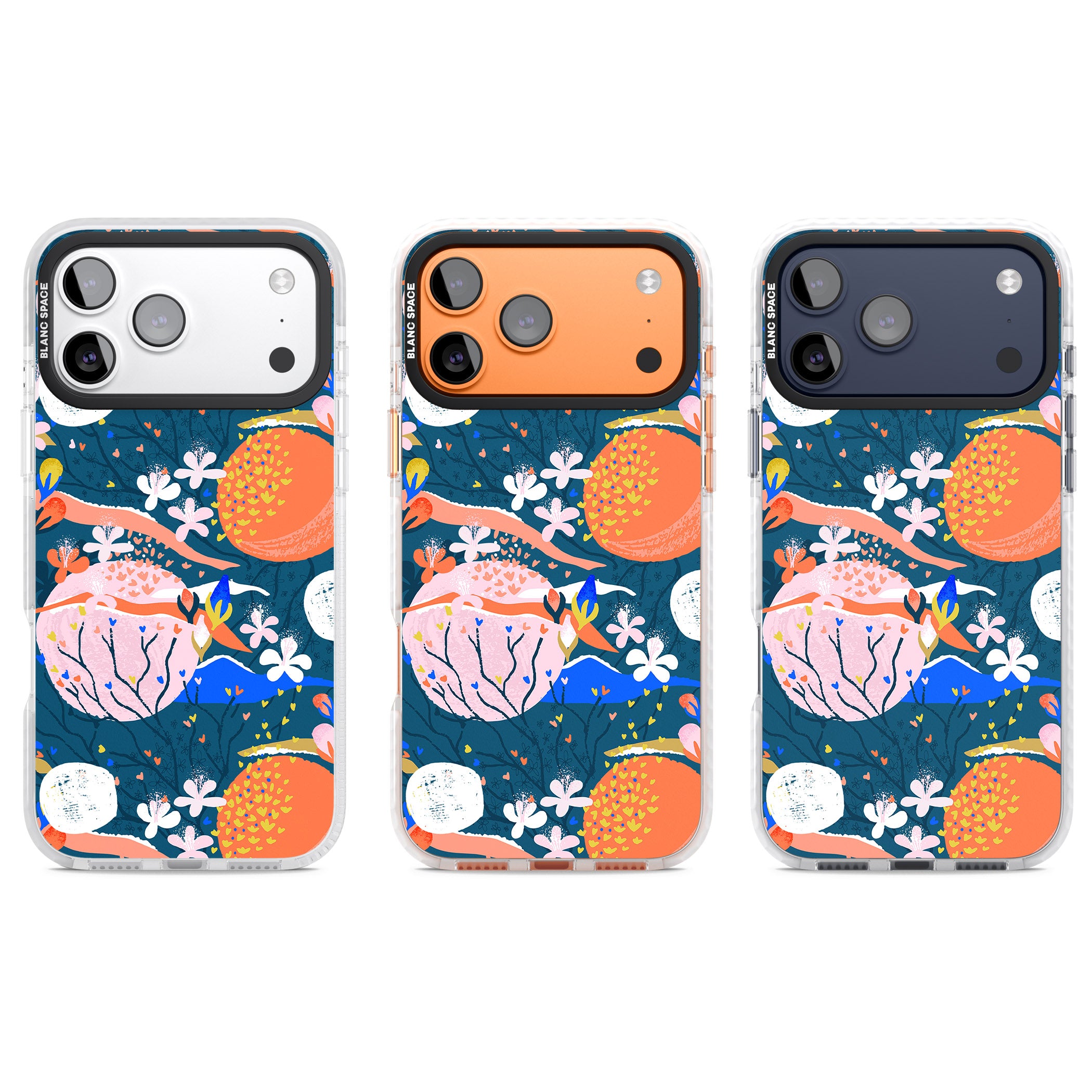 Vibrant Coral Pattern iPhone 17 Pro Impact Clear Phone Case APT Impact Protection