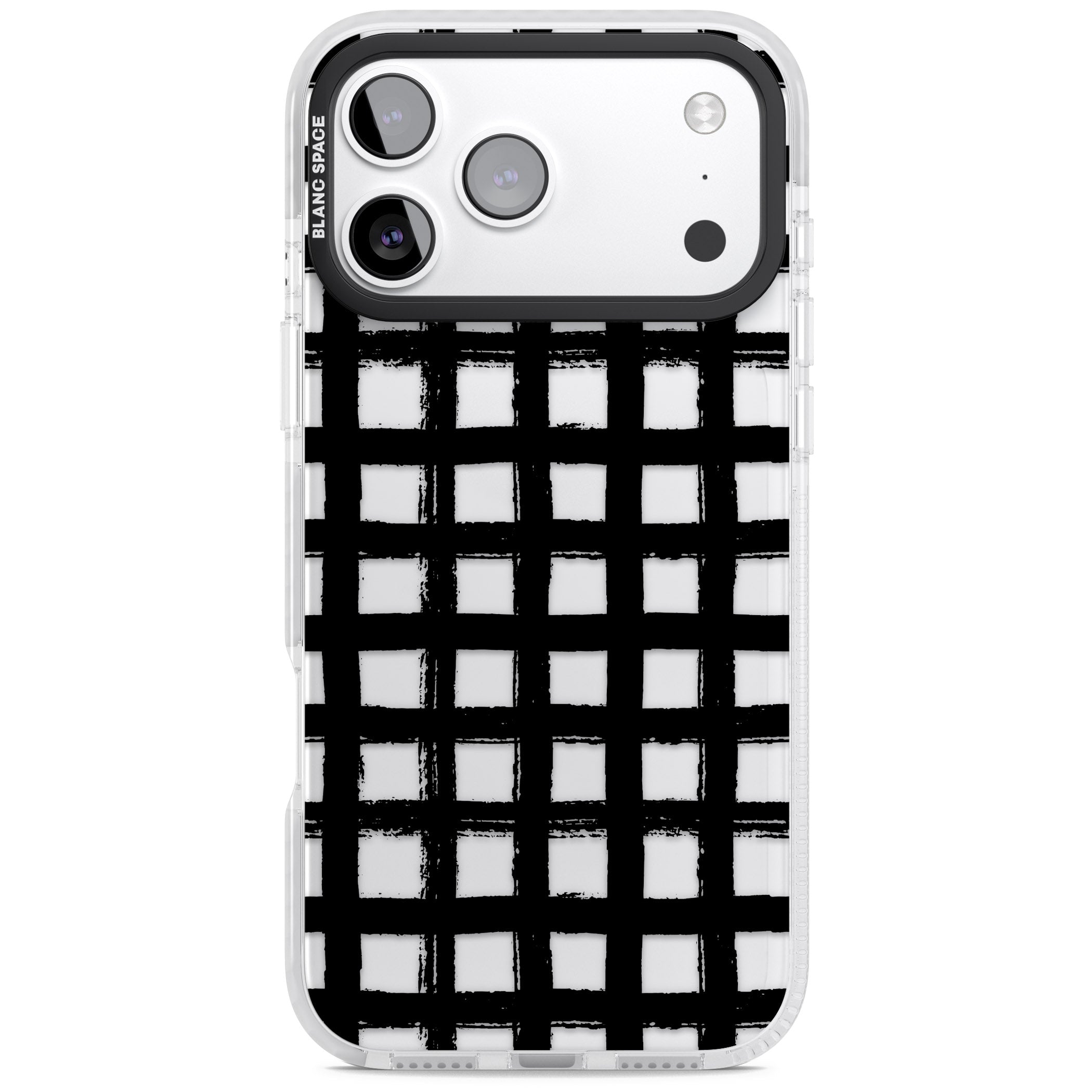 Messy Black Grid Clear iPhone 17 Pro Impact Clear Phone Case