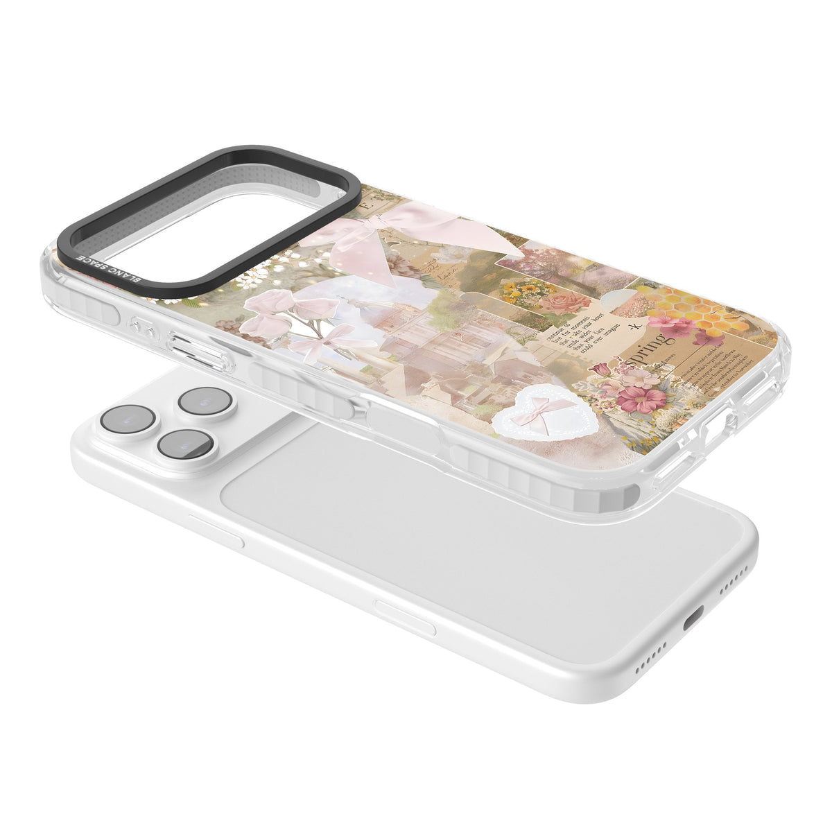 Coquette Collage iPhone 17 Pro Max Impact Clear Phone Case angled