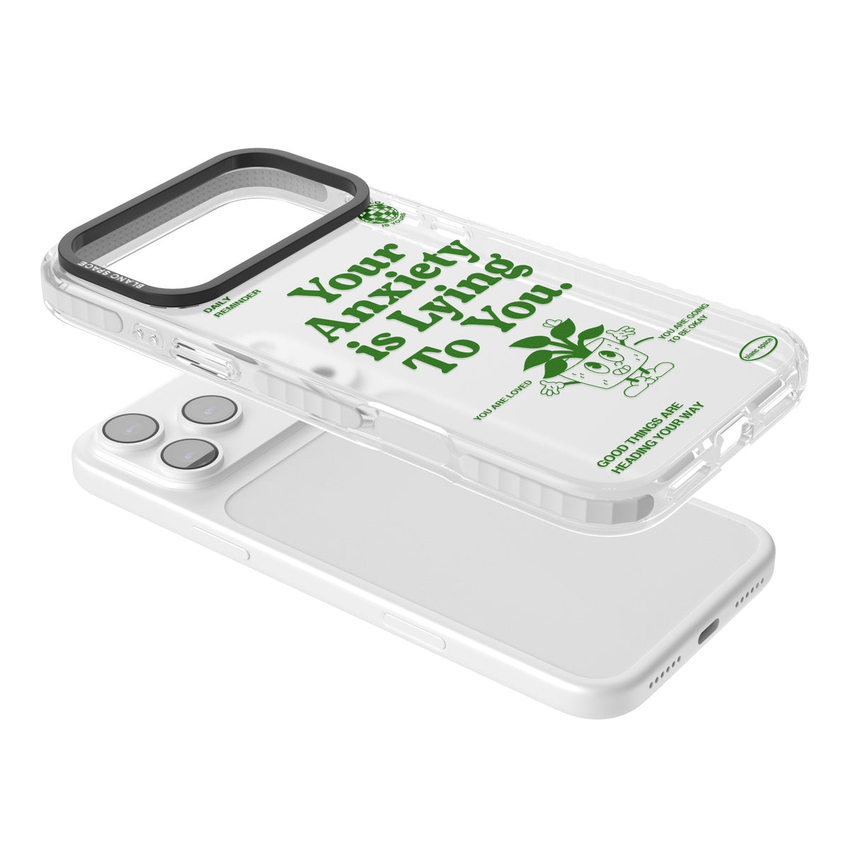Your Anxiety Is Lying To You iPhone 17 Pro Max Impact Clear Phone Case angled