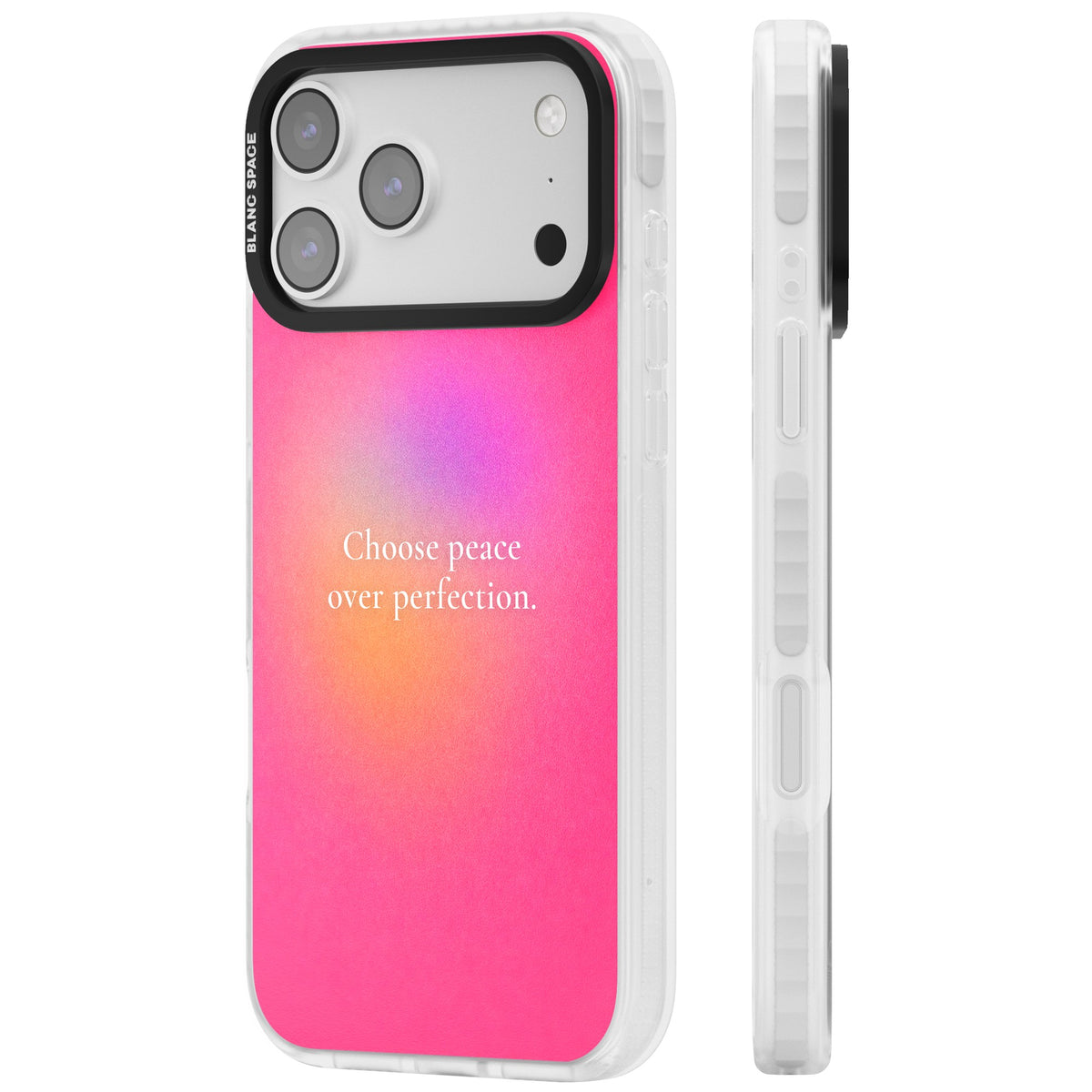 Peace Over Perfection iPhone 17 Pro Max Impact Clear Phone Case side