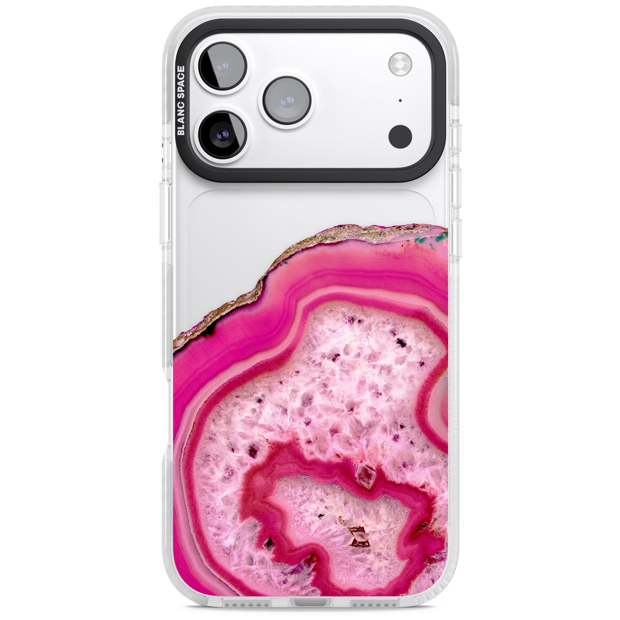 Pink Geode Crystal iPhone 17 Pro Impact Clear Phone Case
