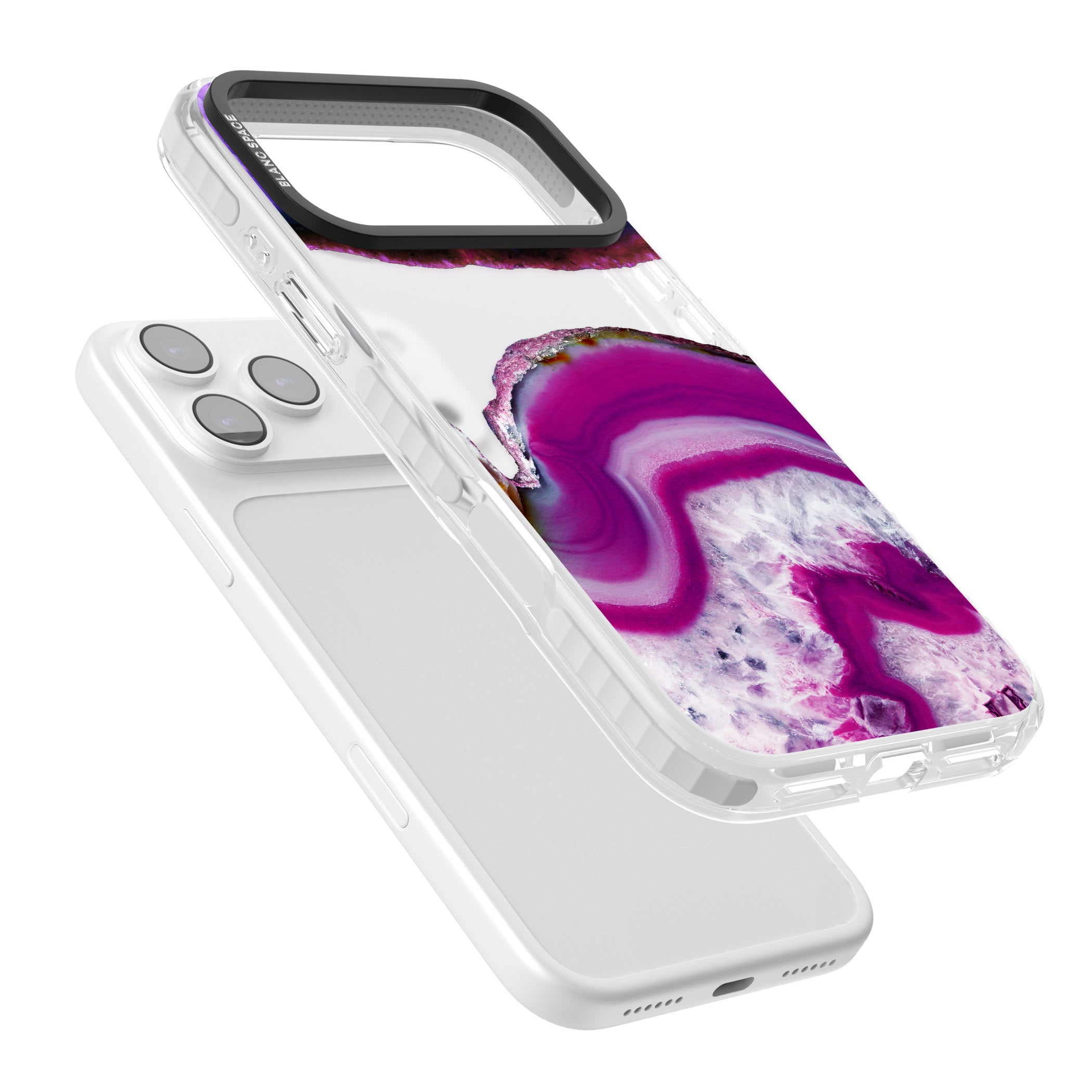 Amethyst Crystal Slice iPhone 17 Pro Impact Clear Phone Case Colours