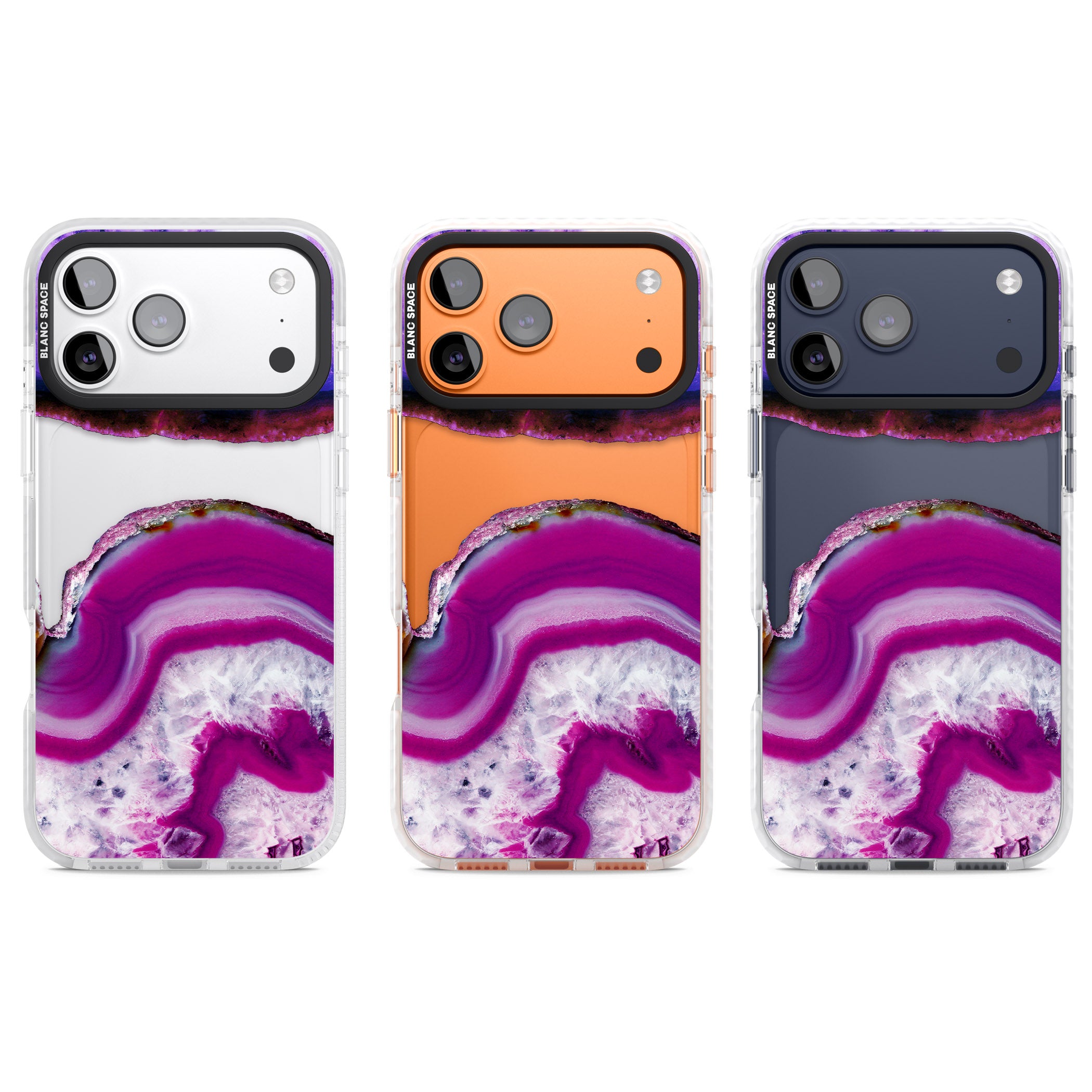 Amethyst Crystal Slice iPhone 17 Pro Impact Clear Phone Case APT Impact Protection