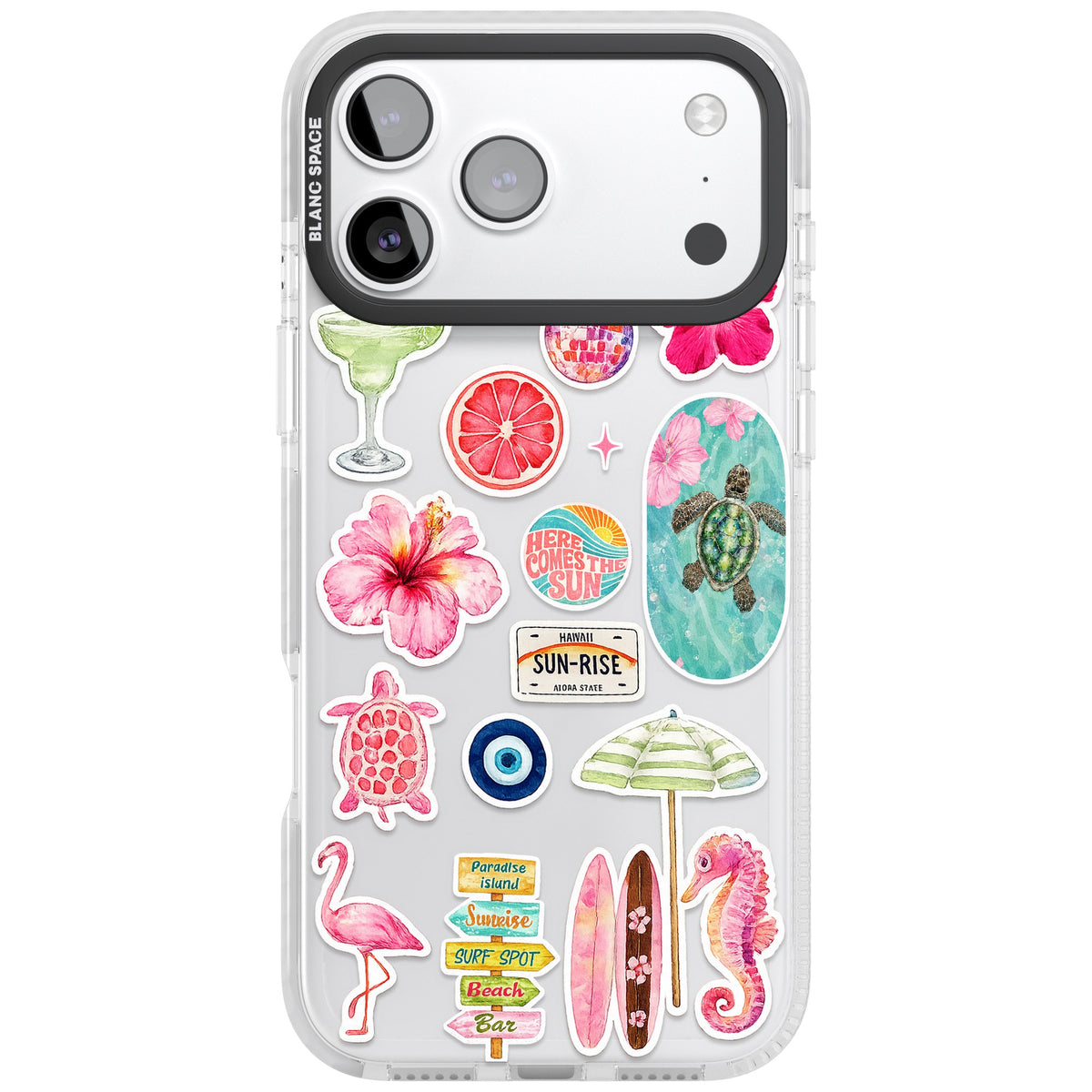 Aloha Sticker Mix iPhone 17 Pro Max Impact Clear Phone Case front