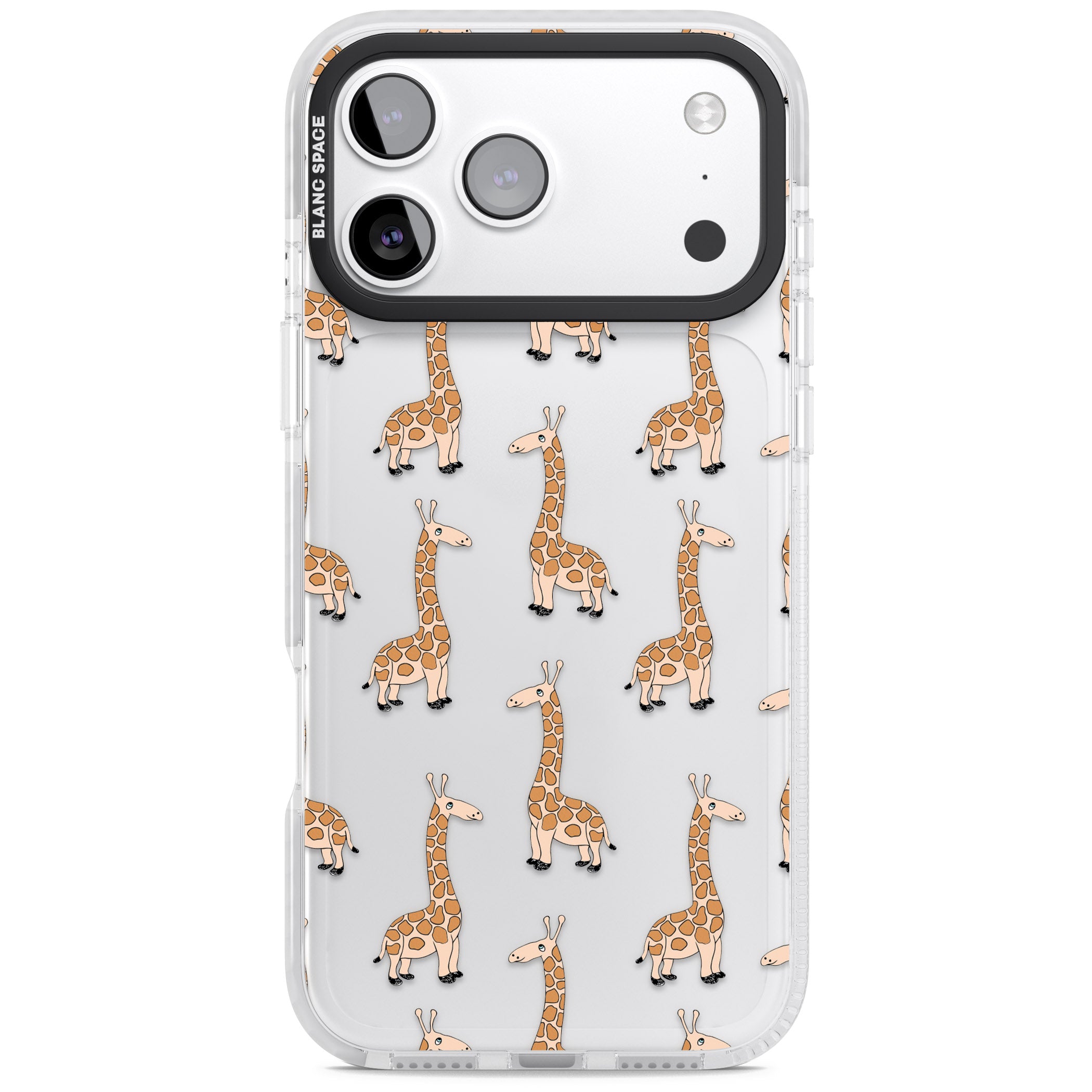 Cute Giraffe Pattern Clear iPhone 17 Pro Impact Clear Phone Case