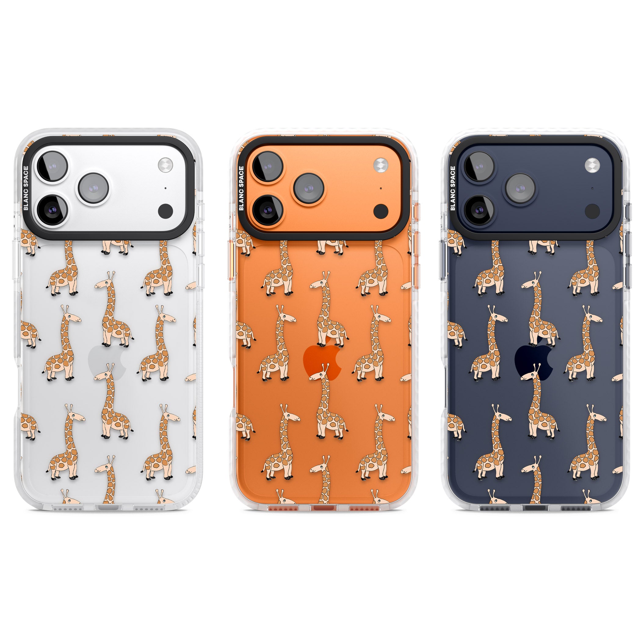 Cute Giraffe Pattern Clear iPhone 17 Pro Impact Clear Phone Case APT Impact Protection