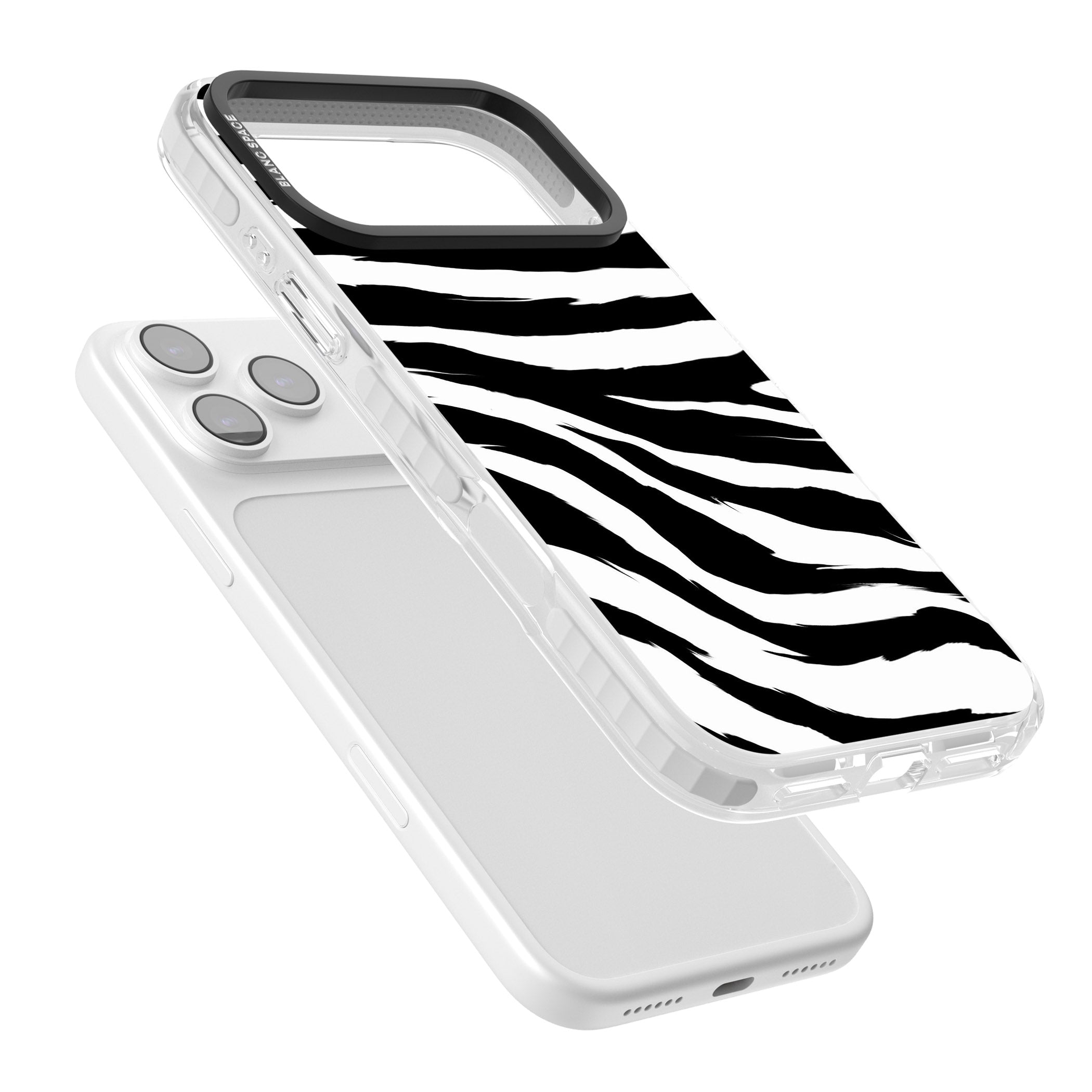 Black Zebra Print iPhone 17 Pro Impact Clear Phone Case Colours