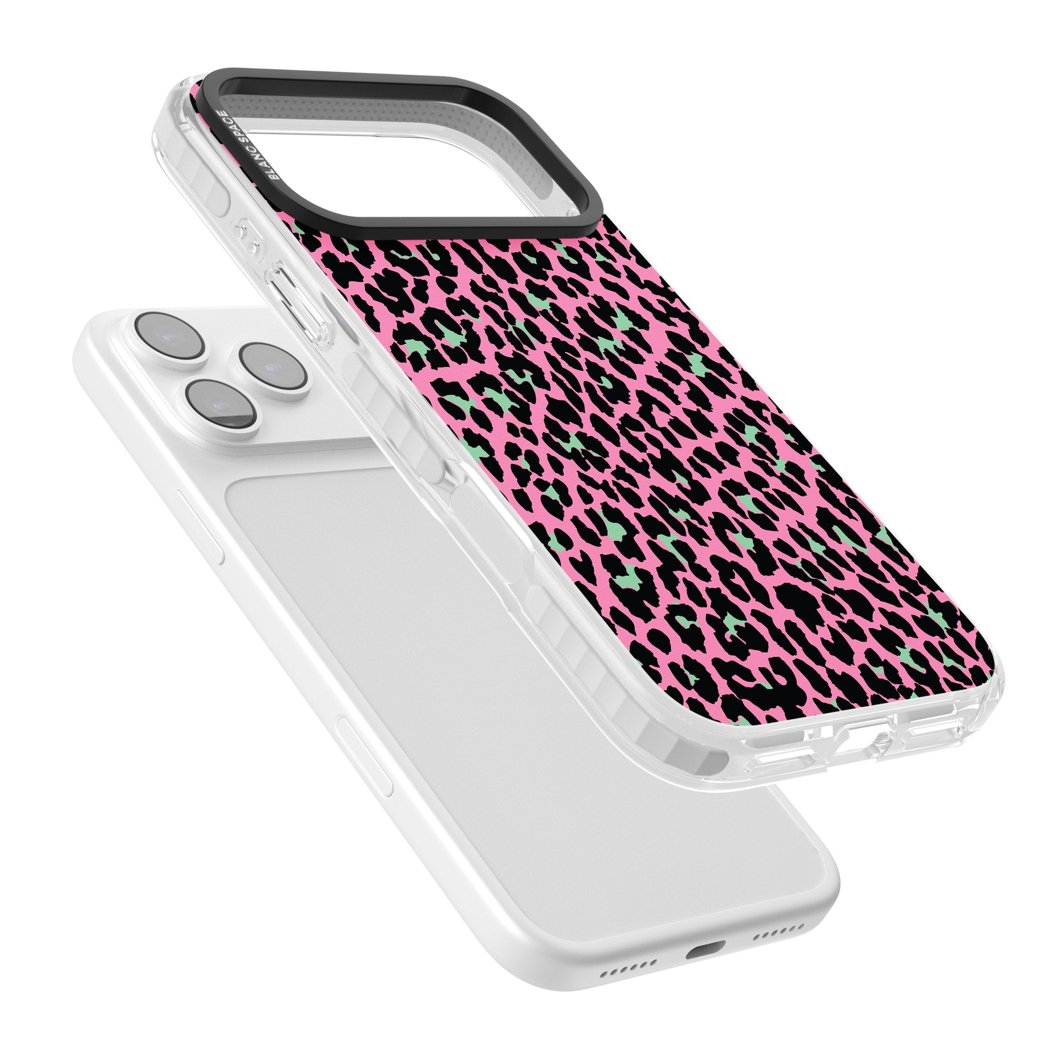 Pink & Green Leopard iPhone 17 Pro Impact Clear Phone Case Colours