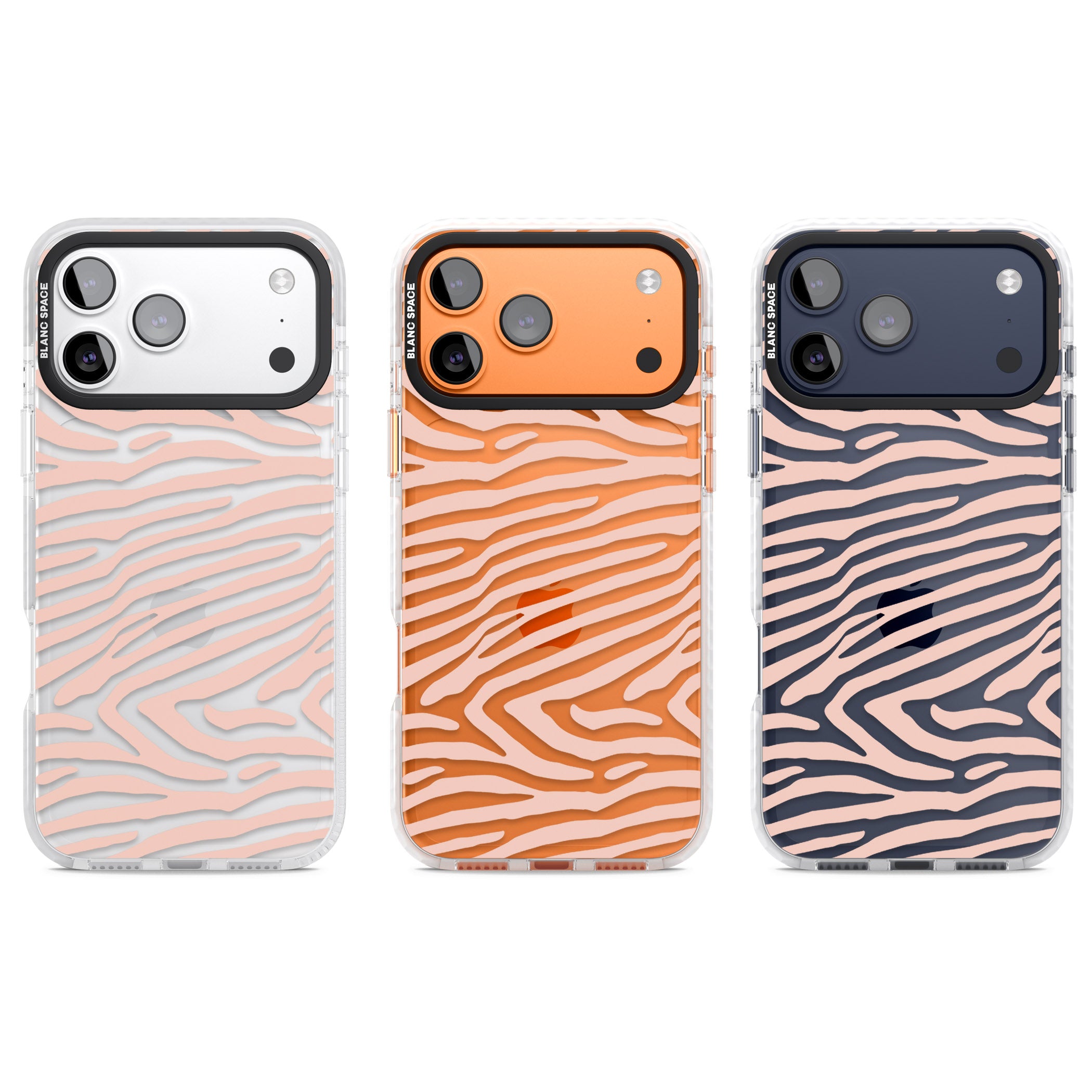 Horizontal Zebra Stripes Transparent Animal Print iPhone 17 Pro Impact Clear Phone Case APT Impact Protection