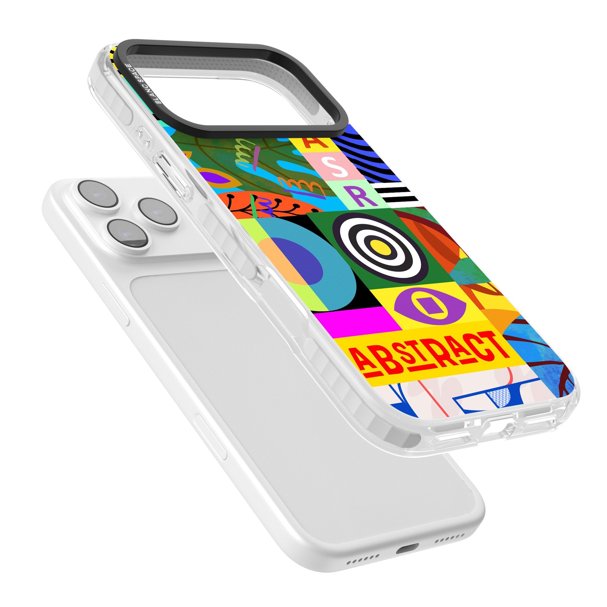 Abstract Pattern Patchwork iPhone 17 Pro Impact Clear Phone Case Colours