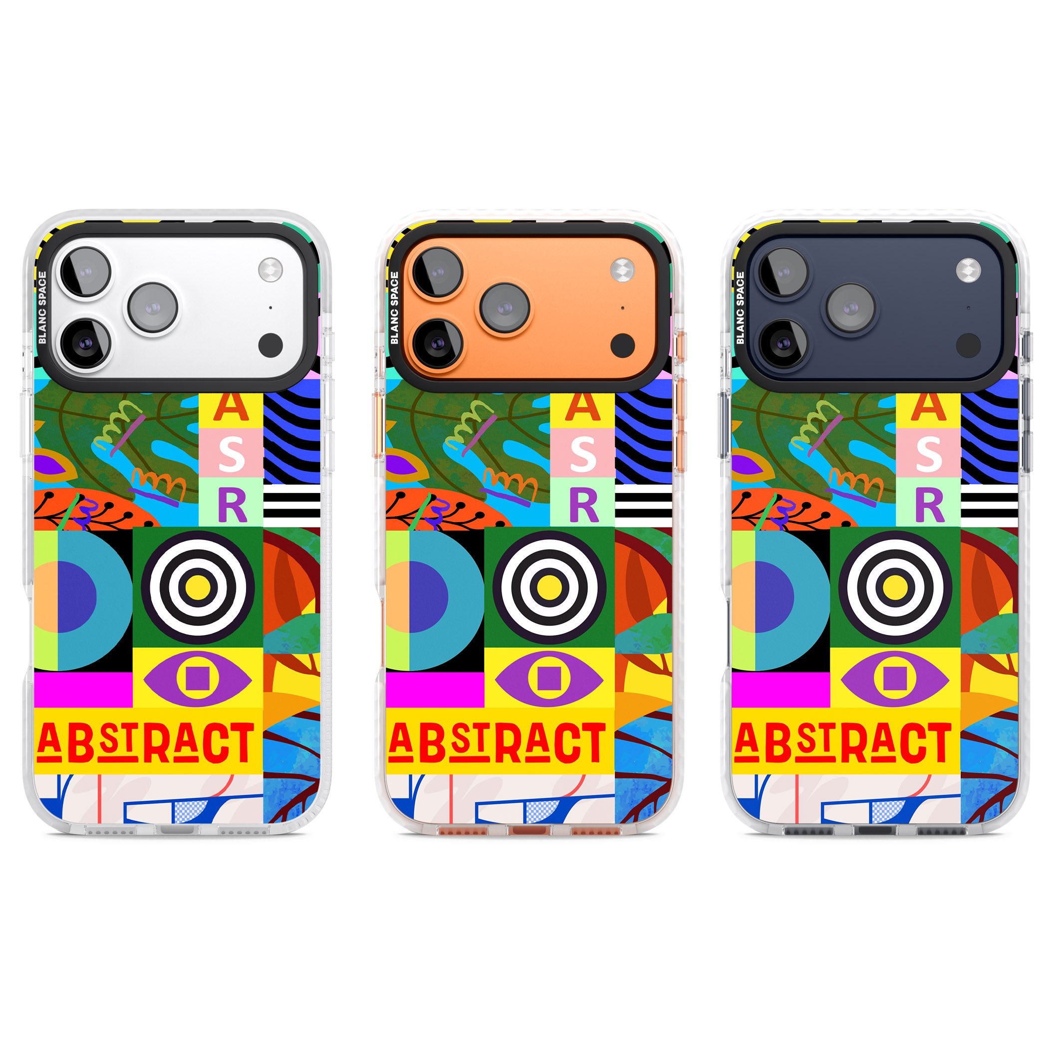 Abstract Pattern Patchwork iPhone 17 Pro Impact Clear Phone Case APT Impact Protection