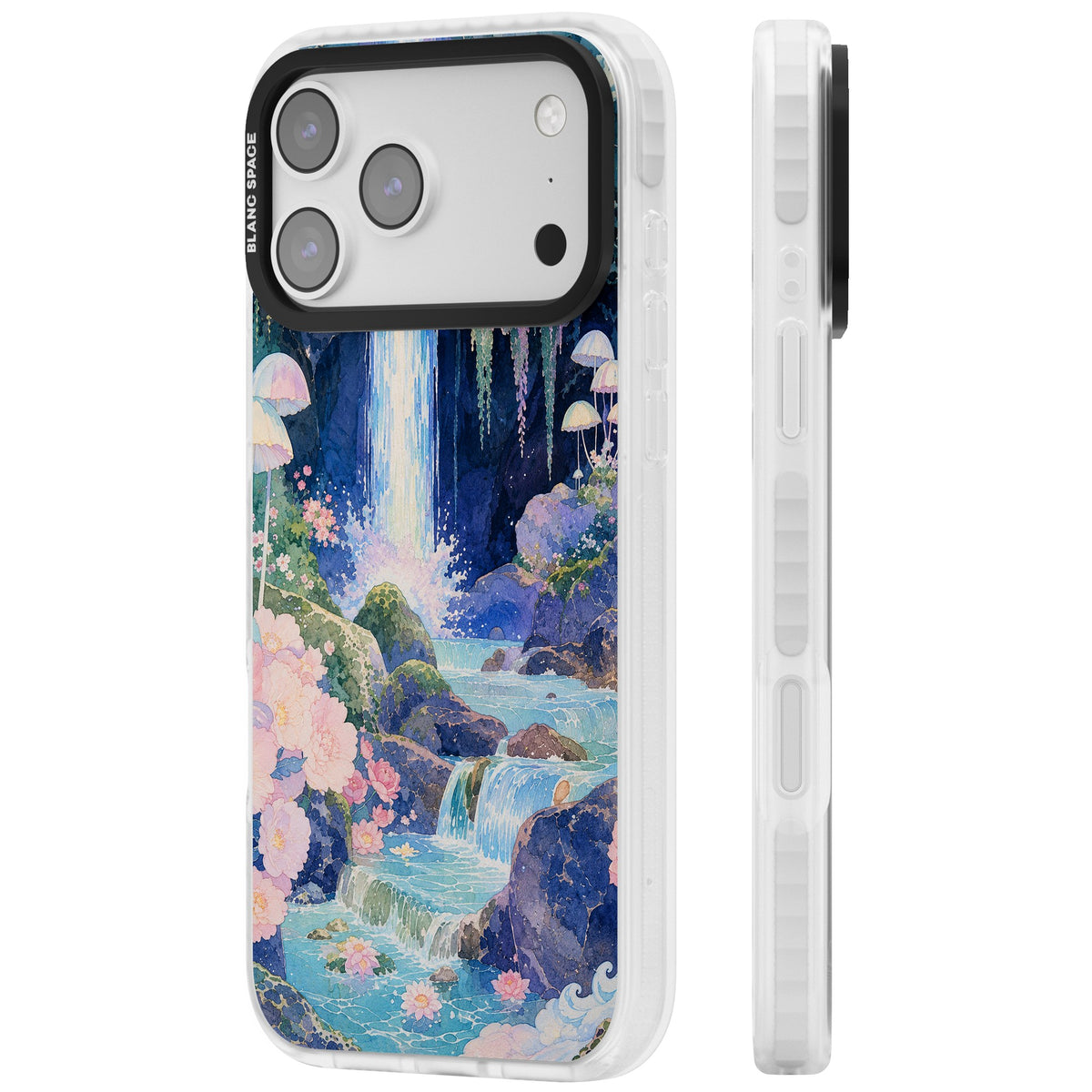Mystic Waterfall iPhone 17 Pro Max Impact Clear Phone Case side
