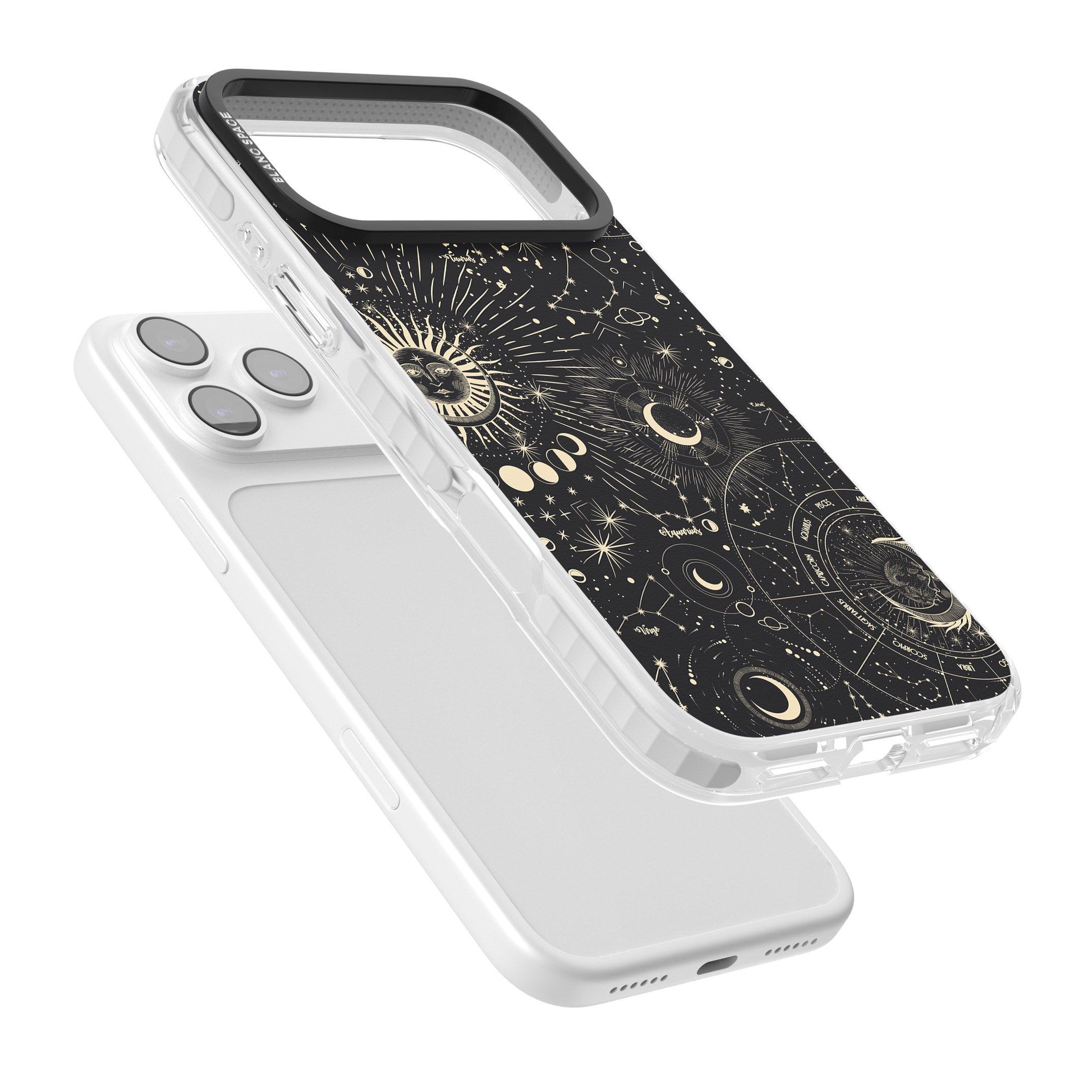 Suns & Zodiac Celestial Chart iPhone 17 Pro Impact Clear Phone Case Colours