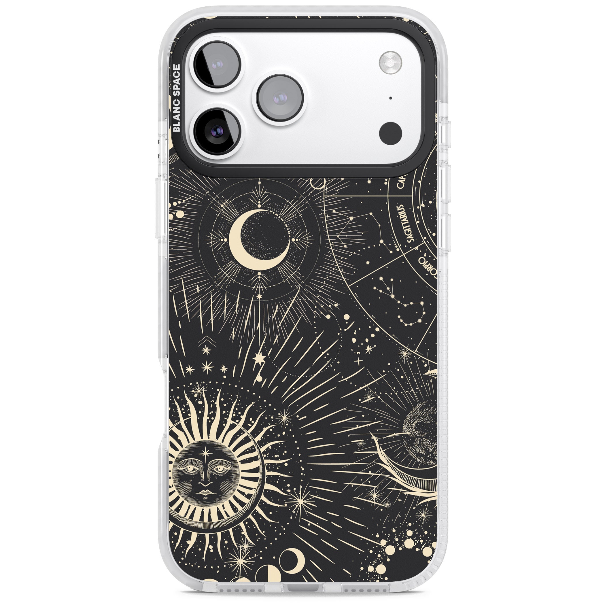 Cosmic Sun & Symbols Zodiac iPhone 17 Pro Impact Clear Phone Case