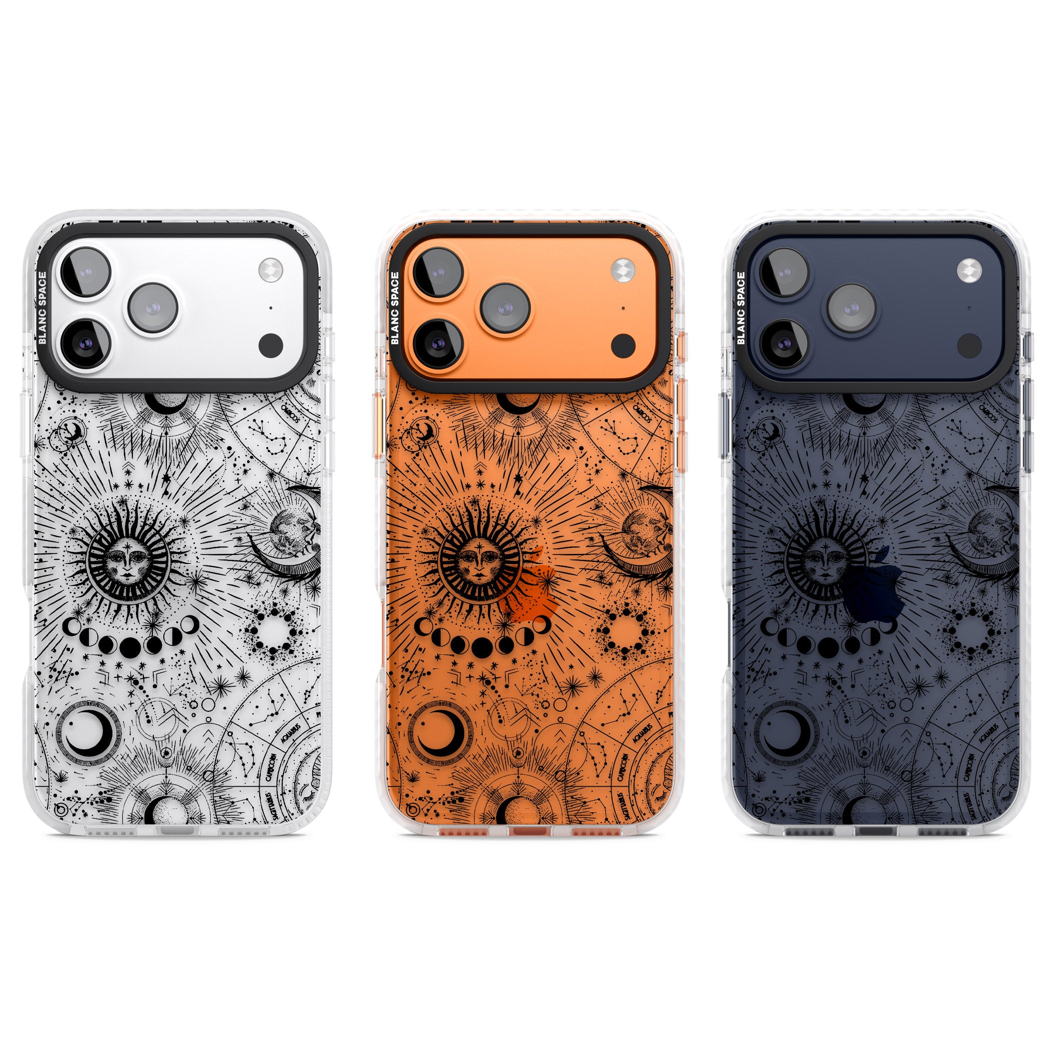 Suns & Zodiac Solar Chart iPhone 17 Pro Impact Clear Phone Case APT Impact Protection