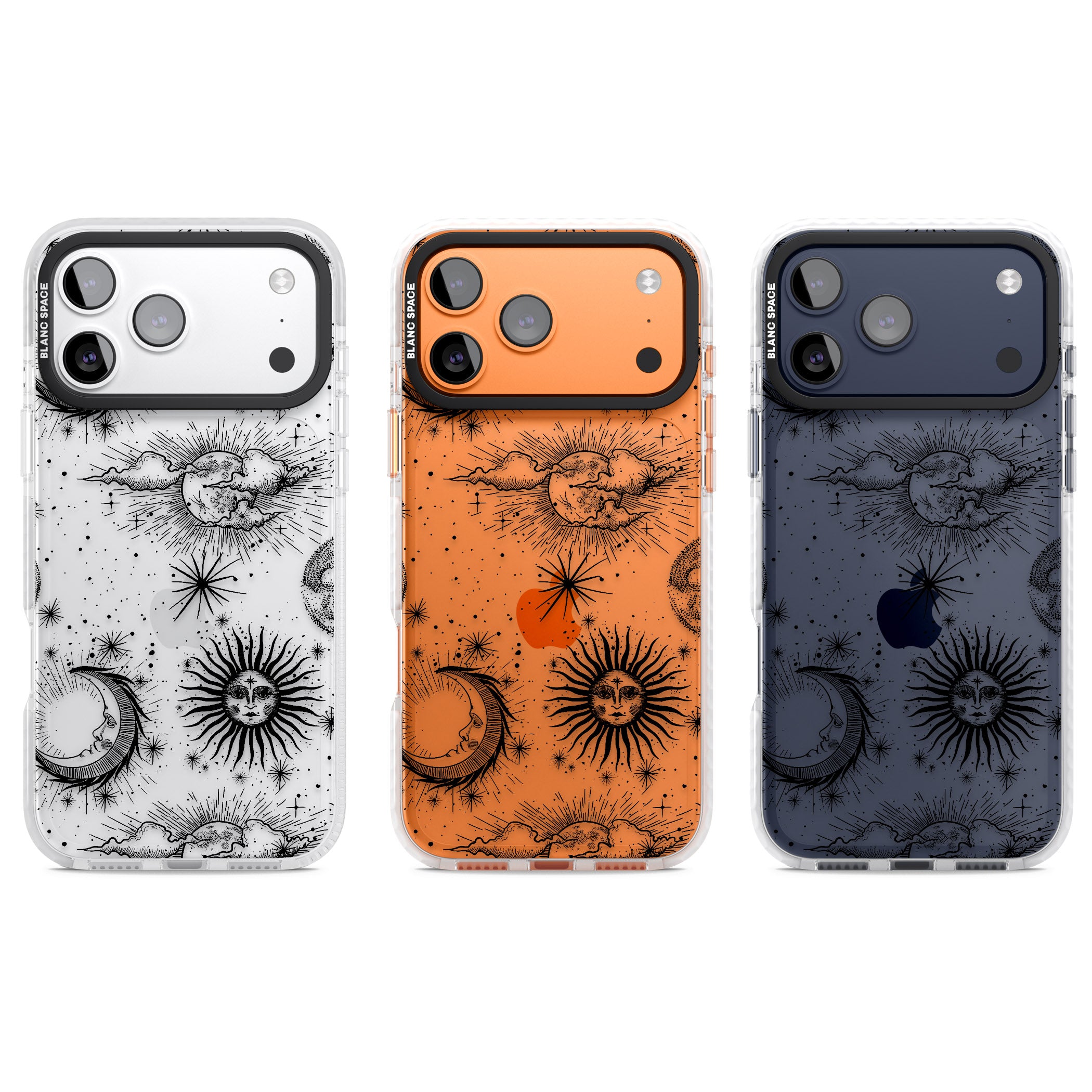 Suns, Moons & Clouds iPhone 17 Pro Impact Clear Phone Case APT Impact Protection
