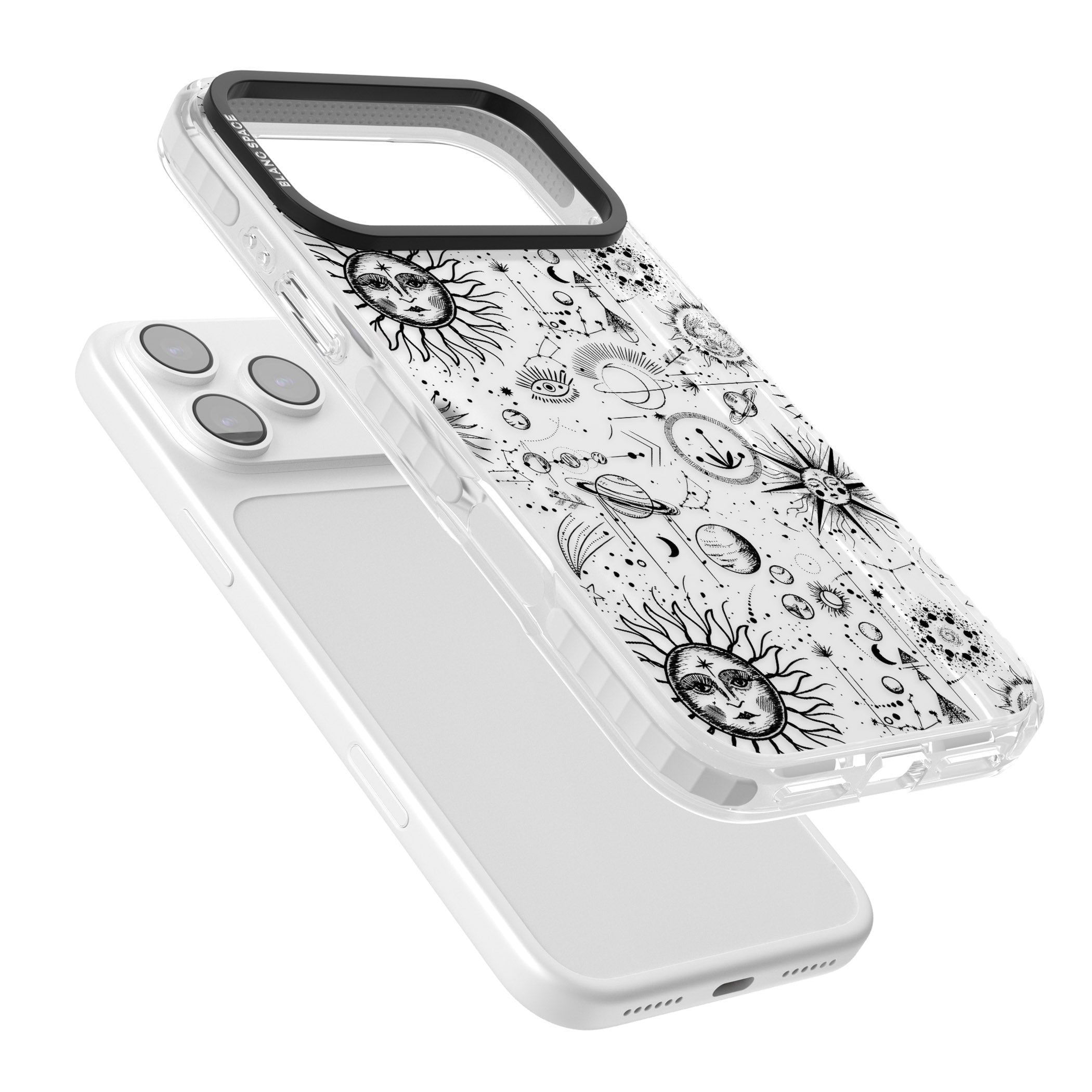 Cosmic Sun & Planets Zodiac iPhone 17 Pro Impact Clear Phone Case Colours