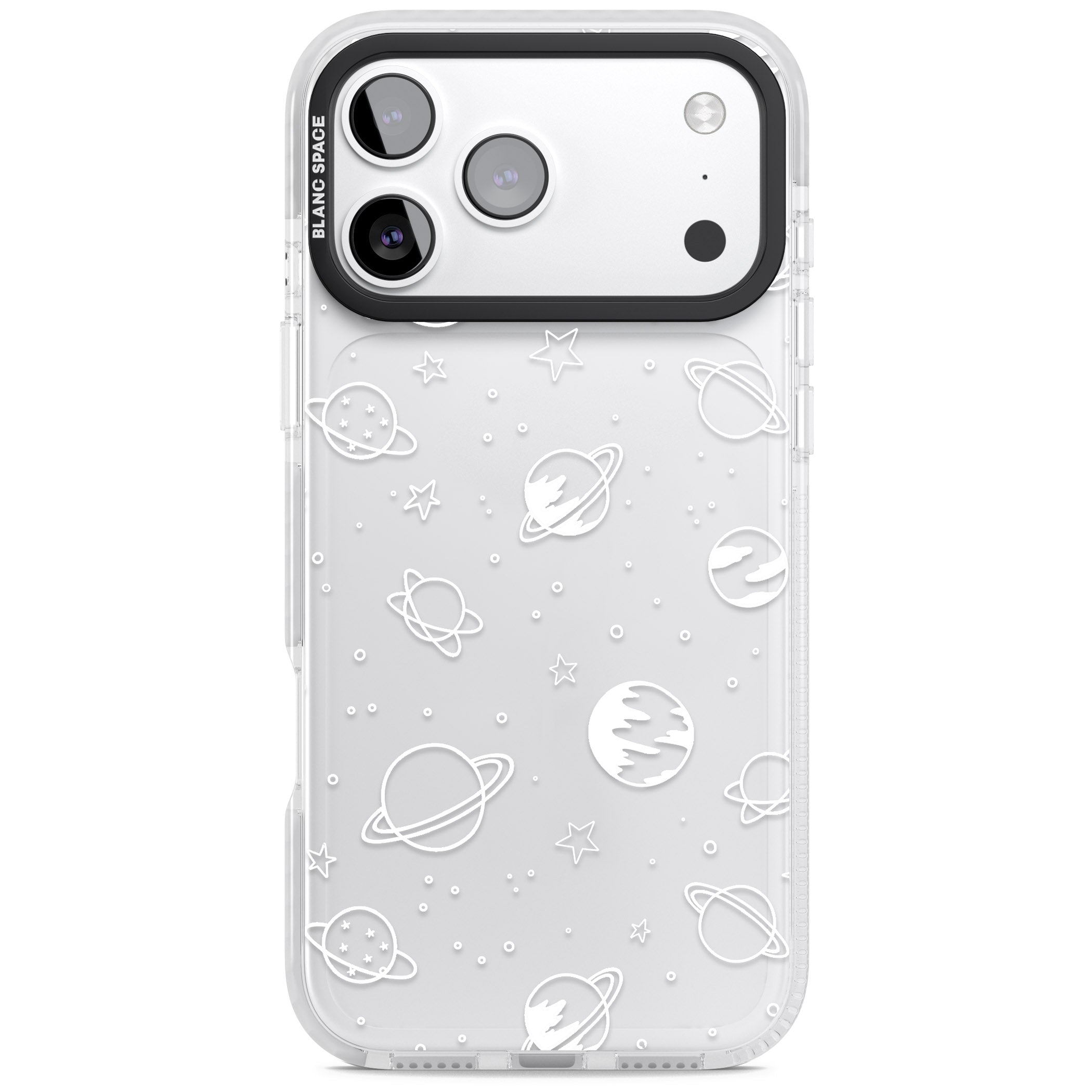Cosmic Sketch White Clear iPhone 17 Pro Impact Clear Phone Case