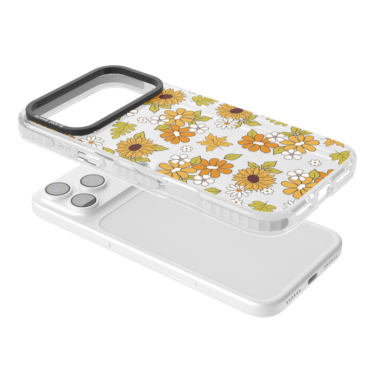 Boho Sunflowers iPhone 17 Pro Max Impact Clear Phone Case angled