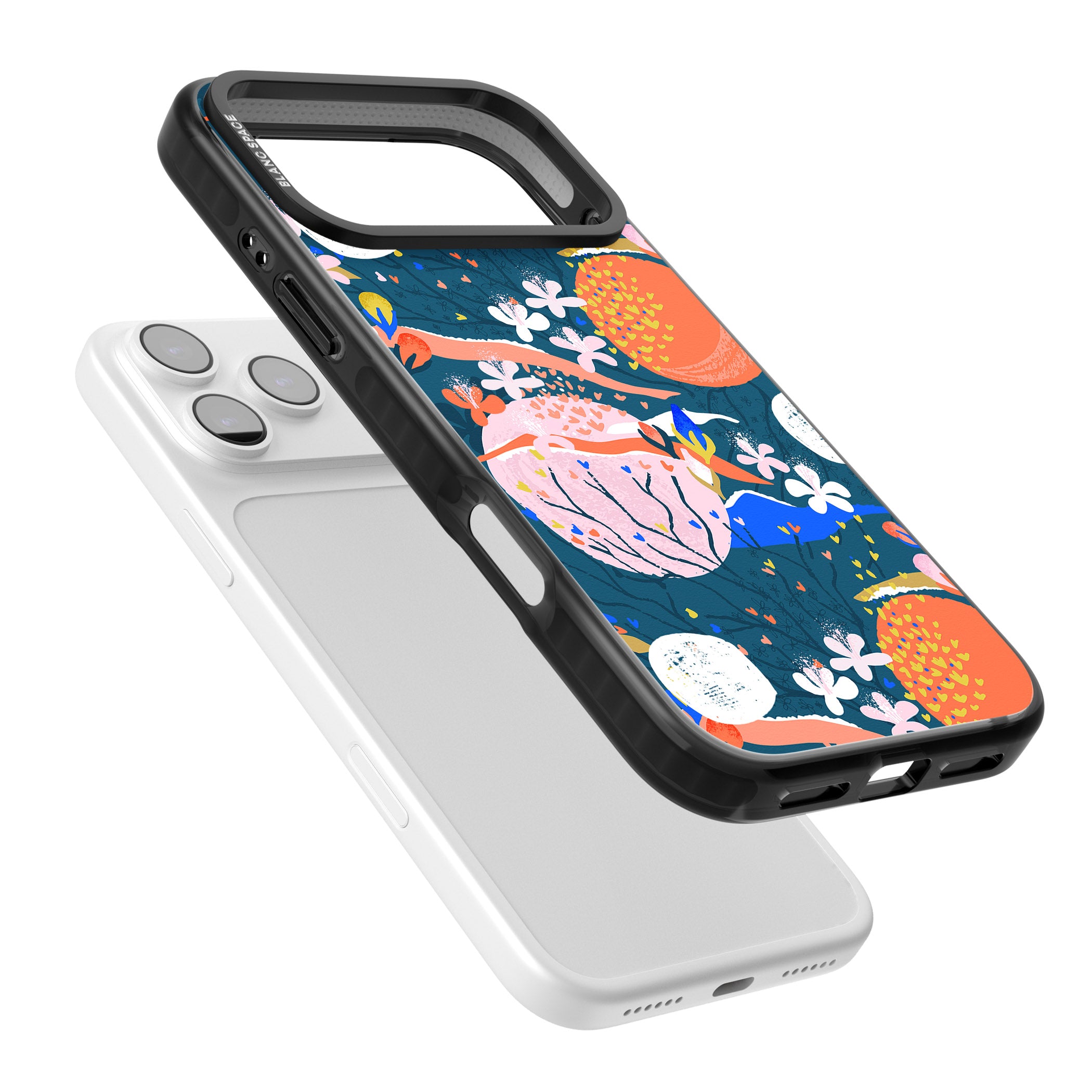 Vibrant Coral Pattern iPhone 17 Pro Impact Black Phone Case Colours