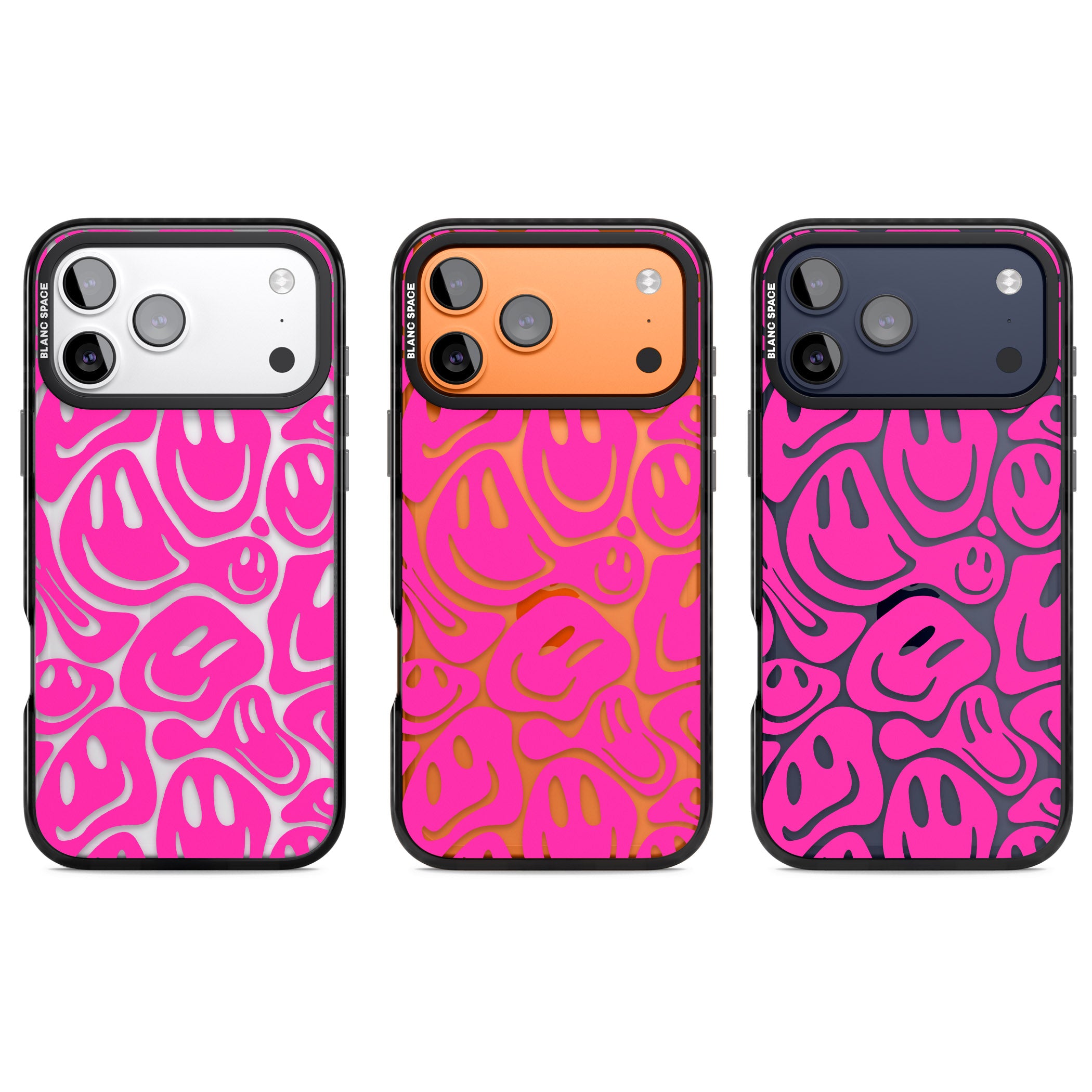 Pink Acid Faces iPhone 17 Pro Impact Black Phone Case APT Impact Protection