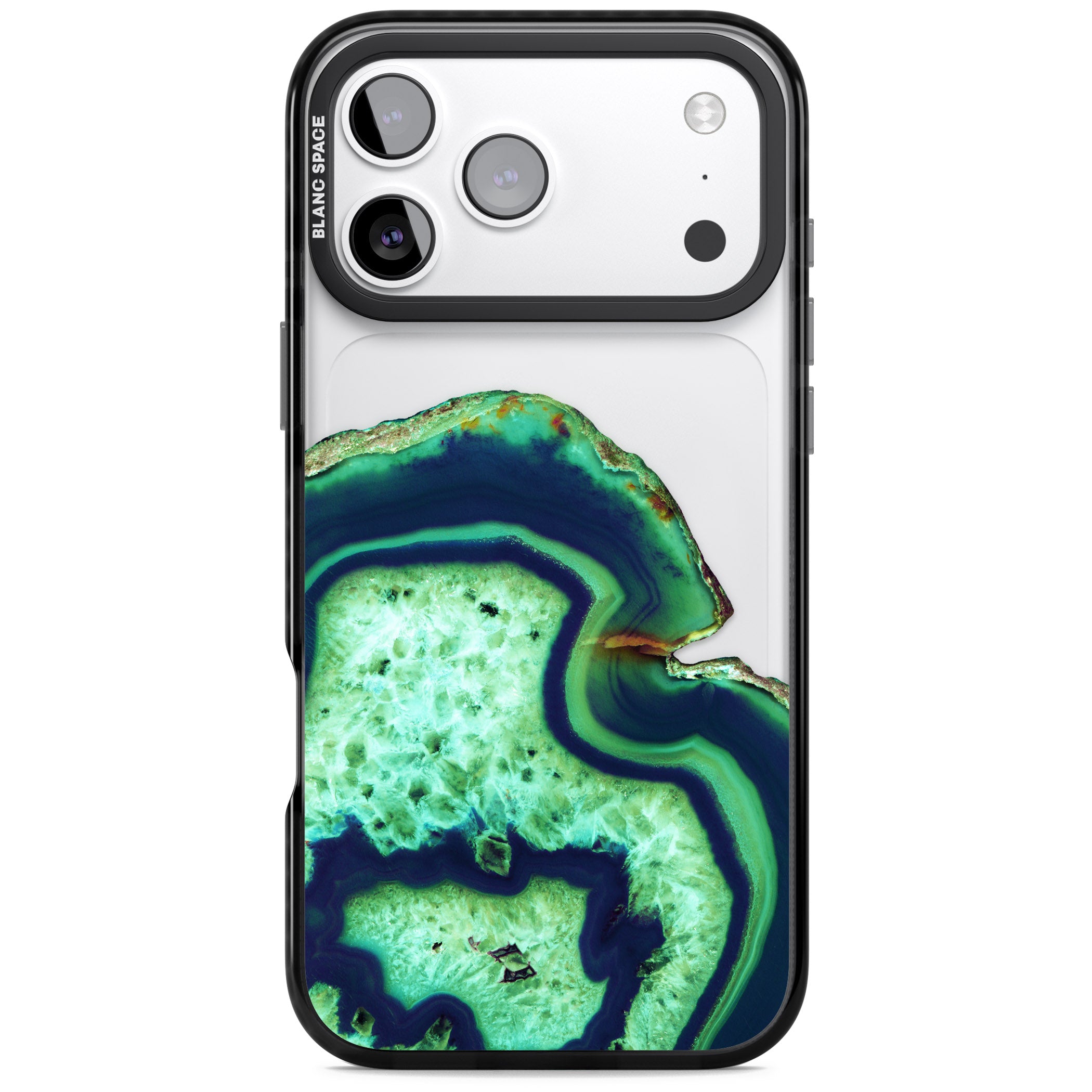 Emerald Agate Slice iPhone 17 Pro Impact Black Phone Case