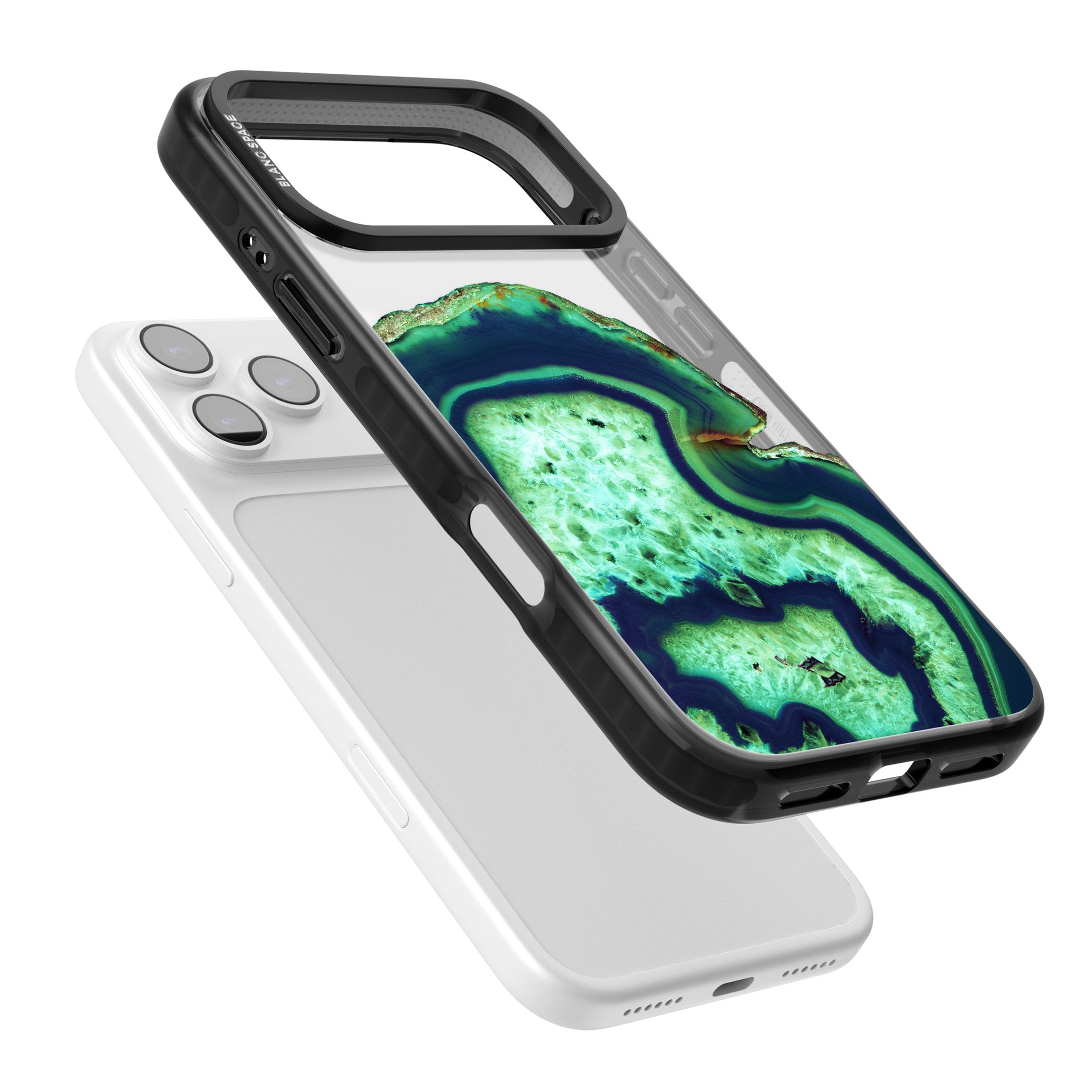 Emerald Agate Slice iPhone 17 Pro Impact Black Phone Case Colours