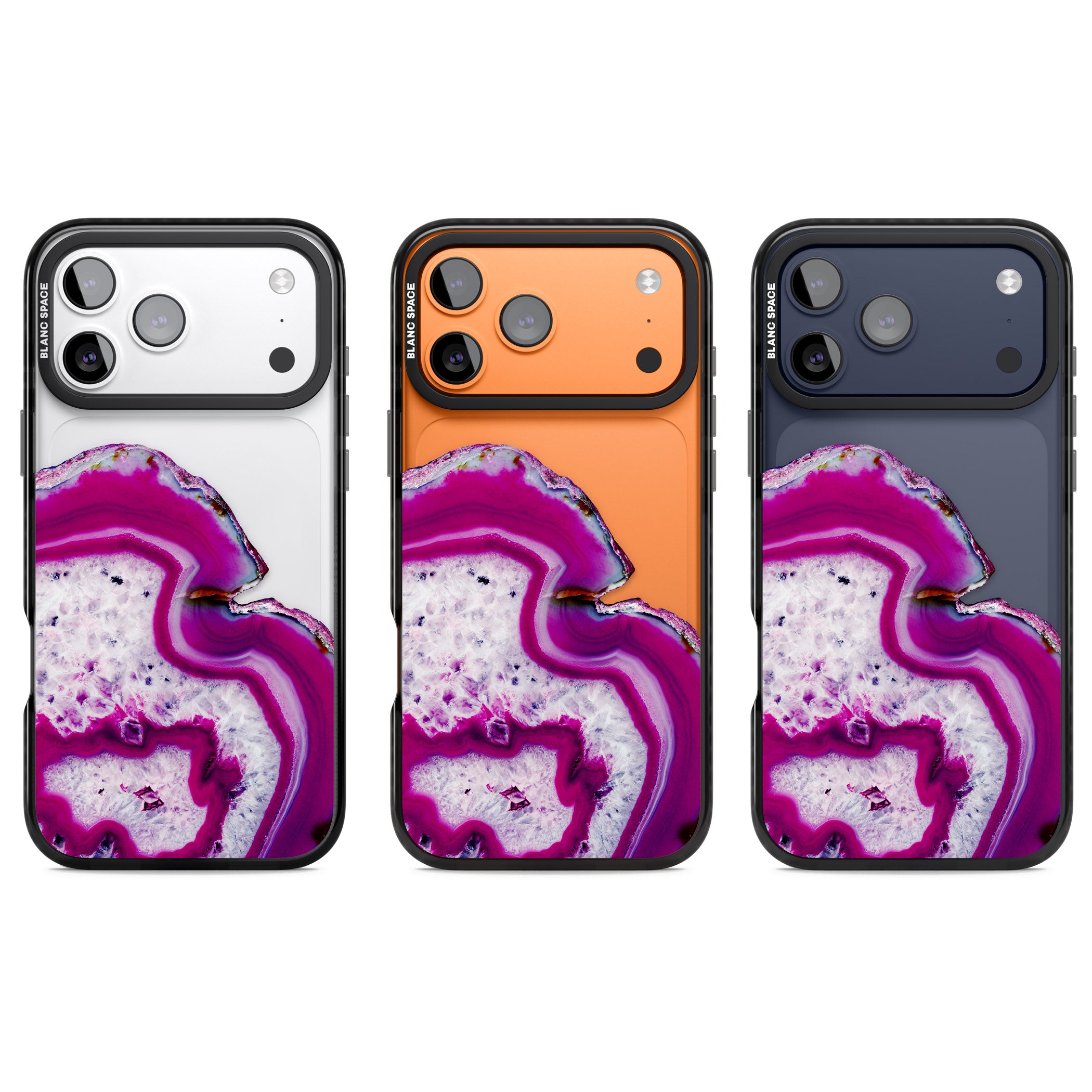 Violet Crystal Agate iPhone 17 Pro Impact Black Phone Case APT Impact Protection