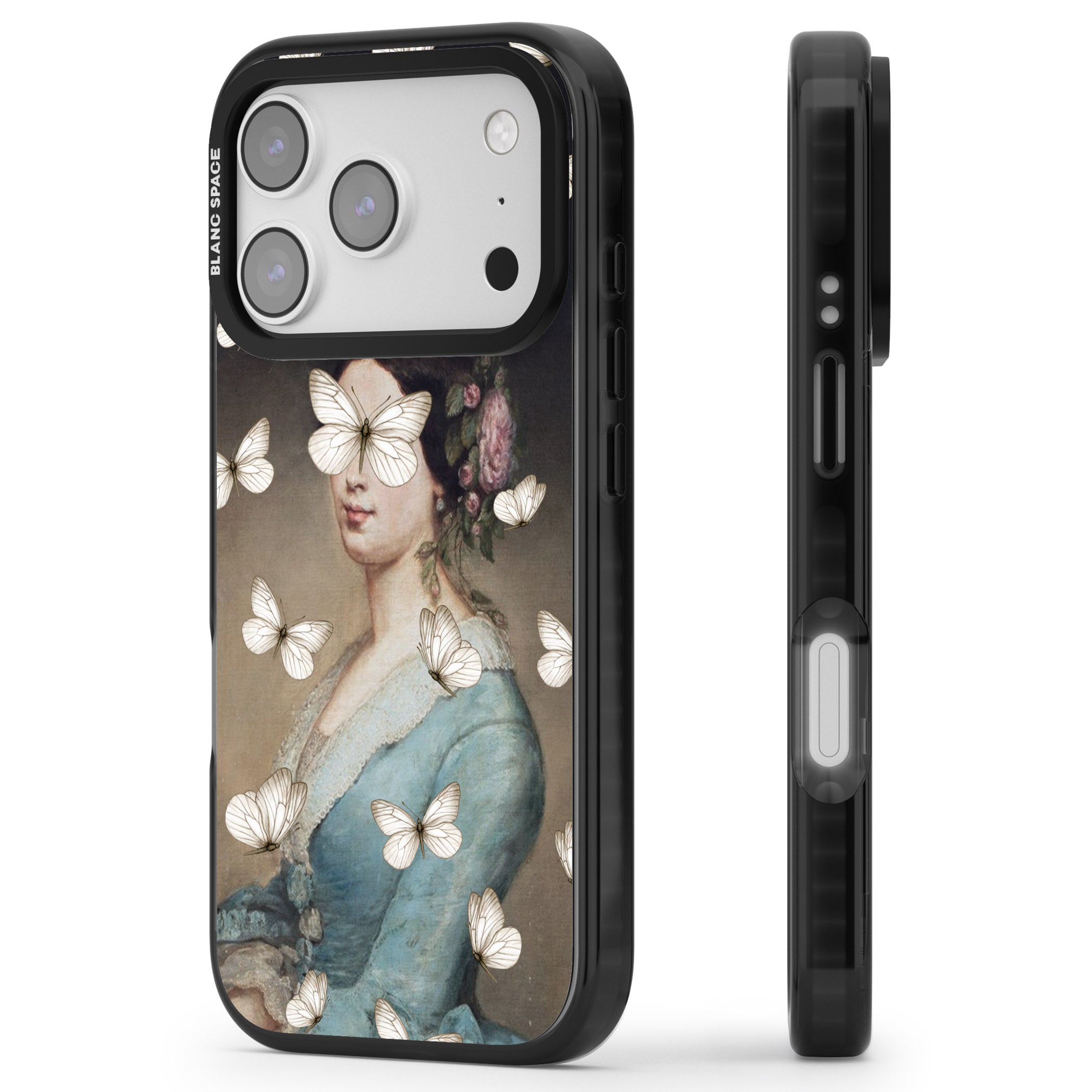 Butterfly Beauty iPhone 17 Pro Impact Black Phone Case Side Profile