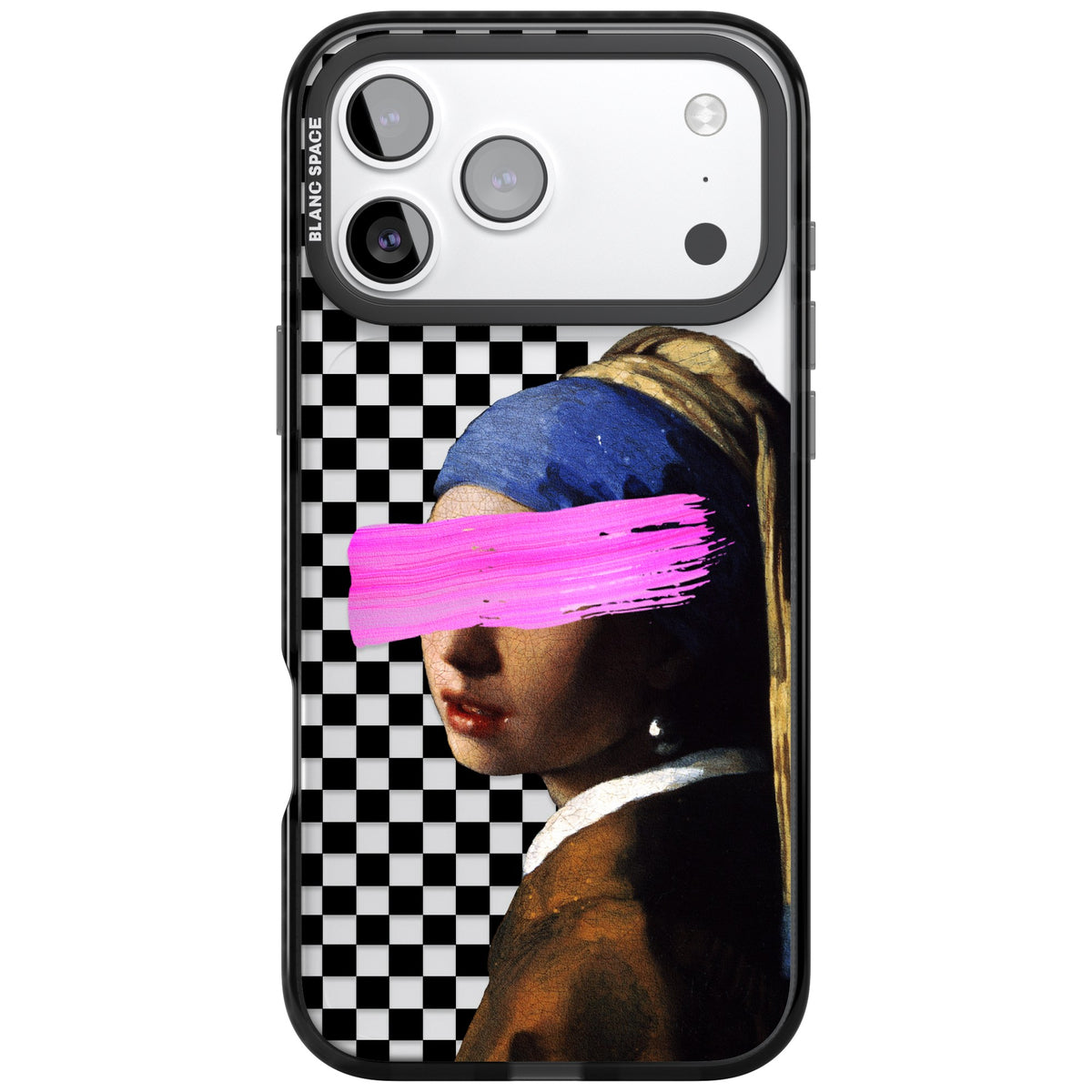 Abstract Pearl Girl iPhone 17 Pro Max Impact Black Phone Case front