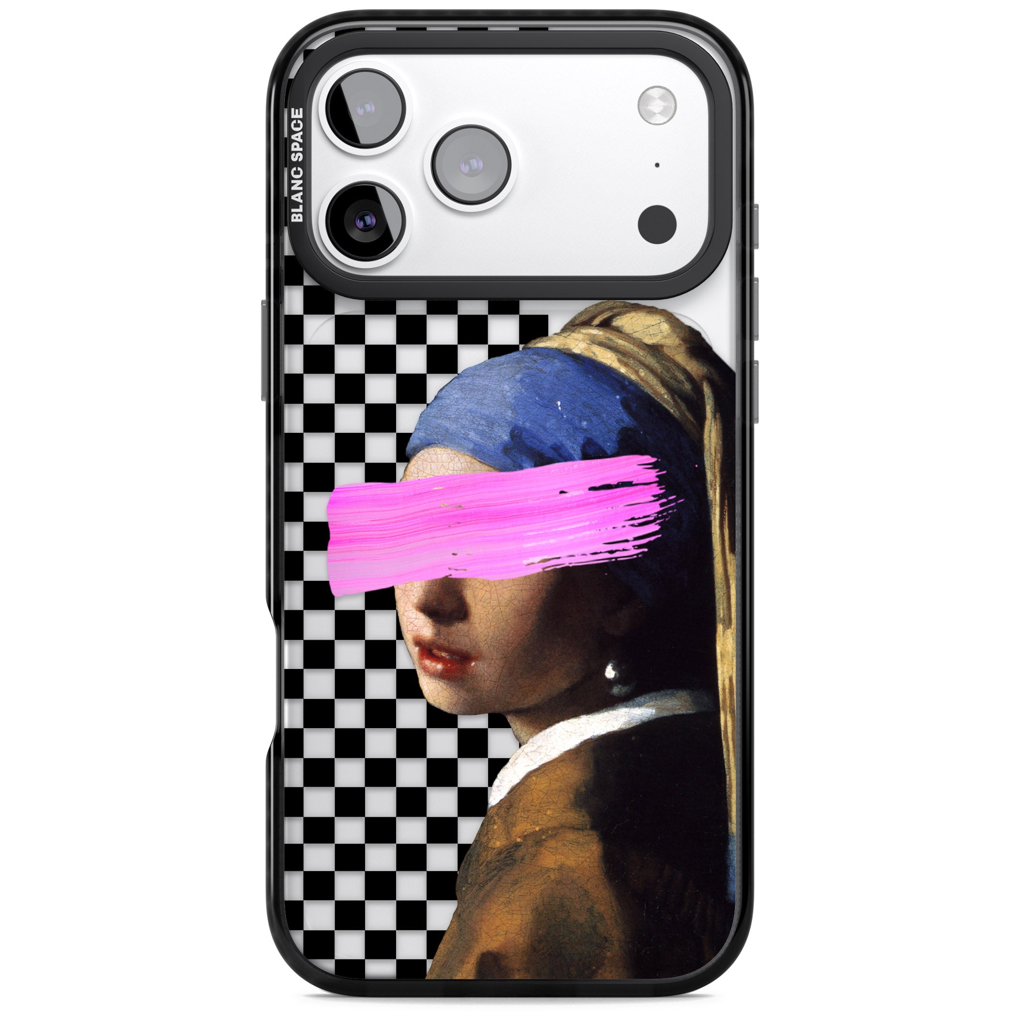 Abstract Pearl Girl iPhone 17 Pro Impact Black Phone Case