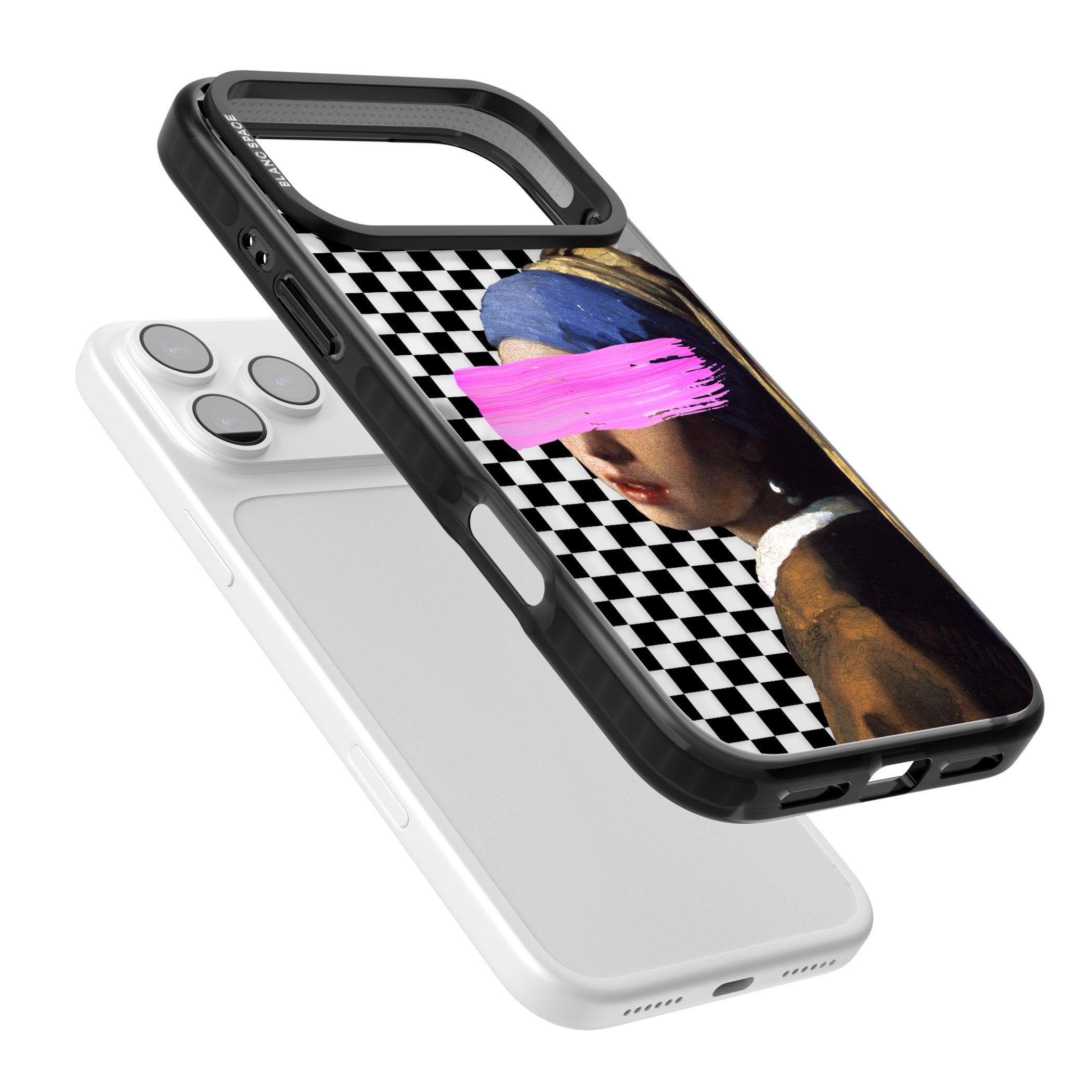 Abstract Pearl Girl iPhone 17 Pro Impact Black Phone Case Colours