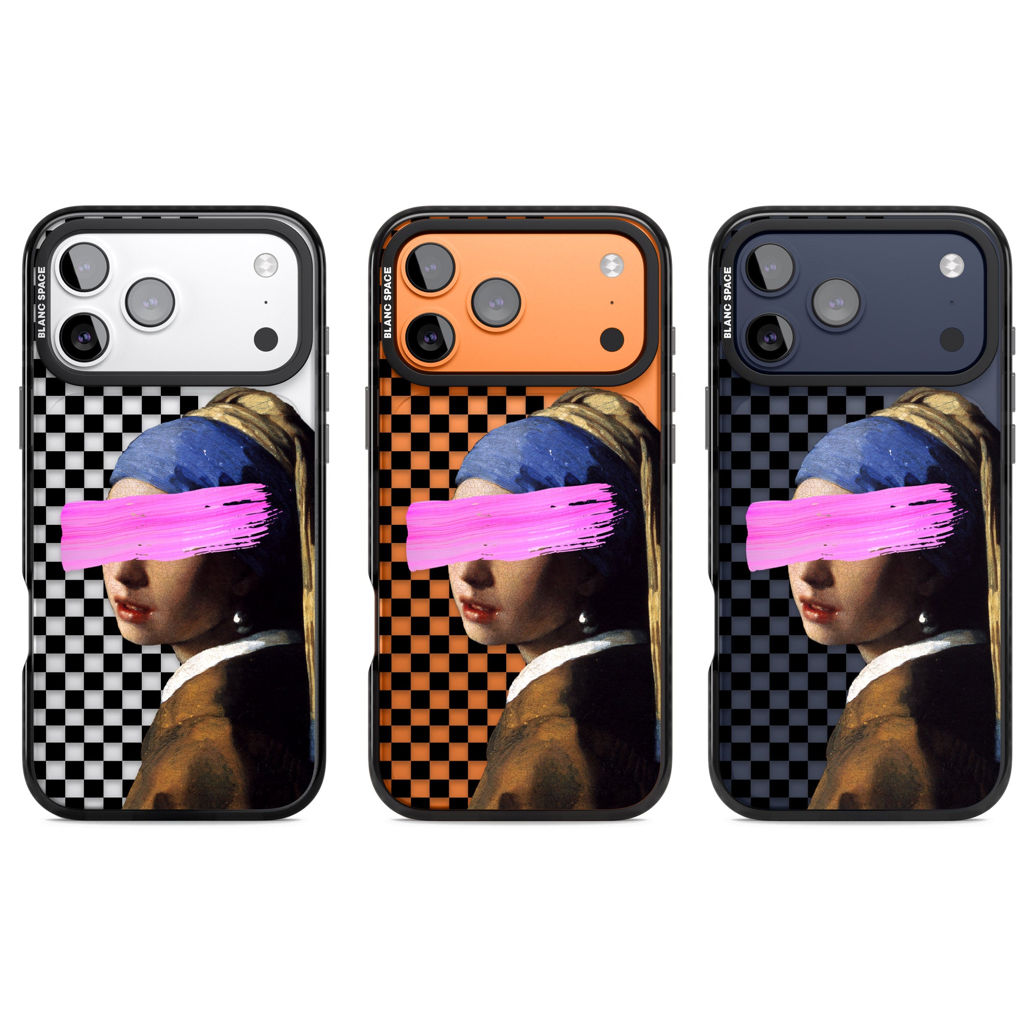 Abstract Pearl Girl iPhone 17 Pro Impact Black Phone Case APT Impact Protection