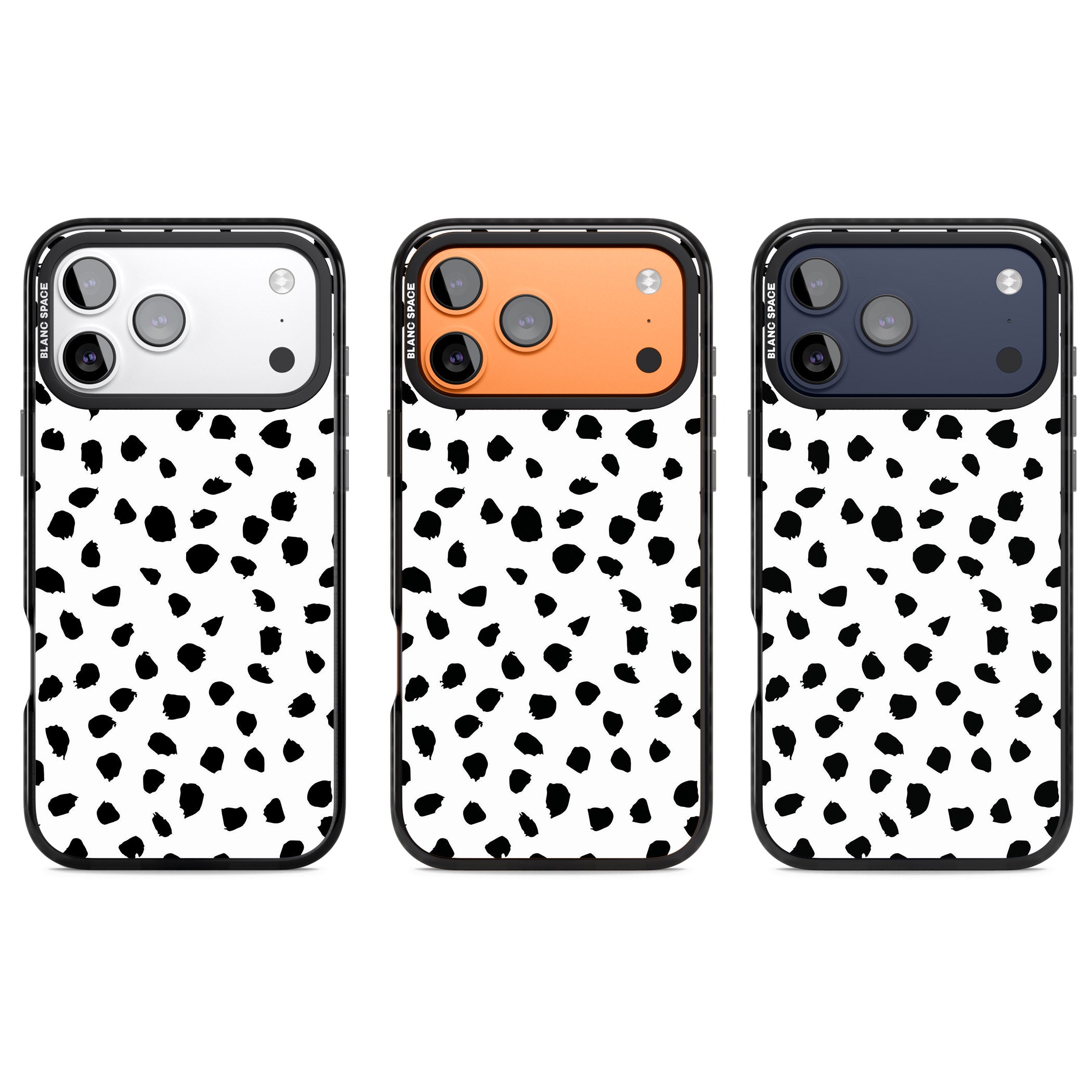 White Dalmatian Print iPhone 17 Pro Impact Black Phone Case APT Impact Protection