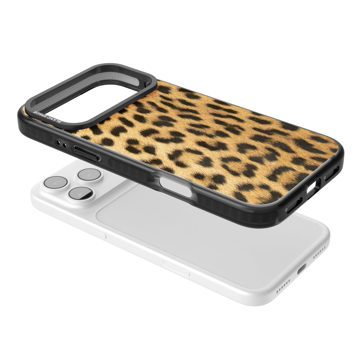 Savannah Leopard iPhone 17 Pro Max Impact Black Phone Case angled