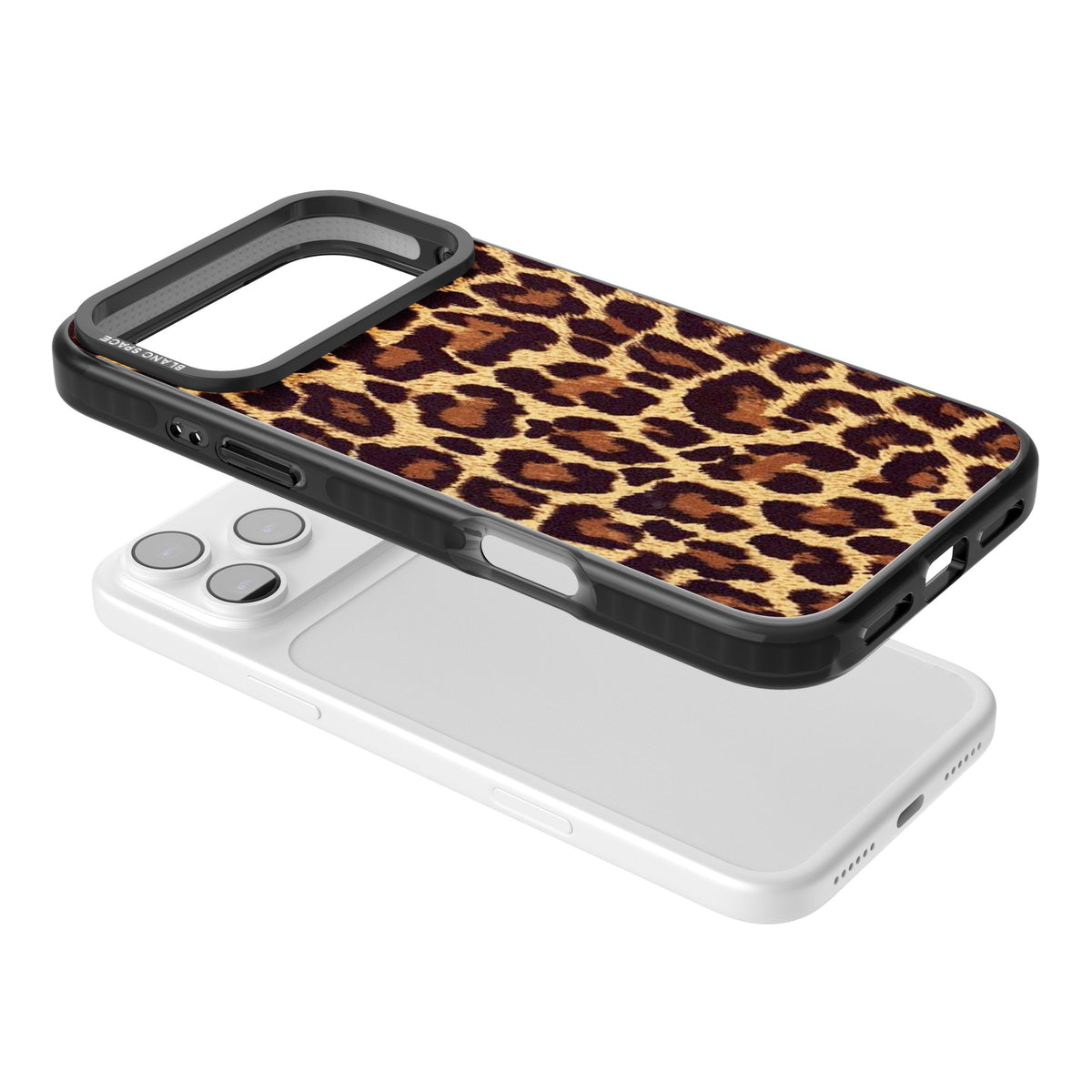 Classic Leopard iPhone 17 Pro Max Impact Black Phone Case angled